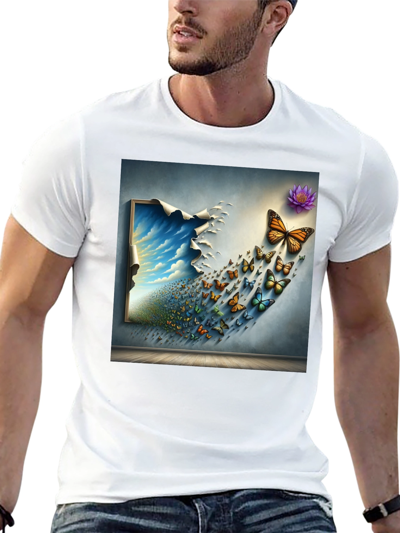 Black Butterfly Dreamscape Graphic Tee view 13