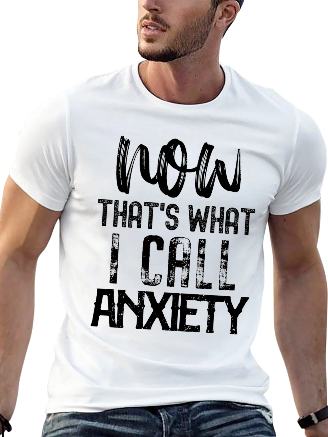 Black Anxiety Humor T-Shirt - Now That's What I Call Anxiety Tee view 13
