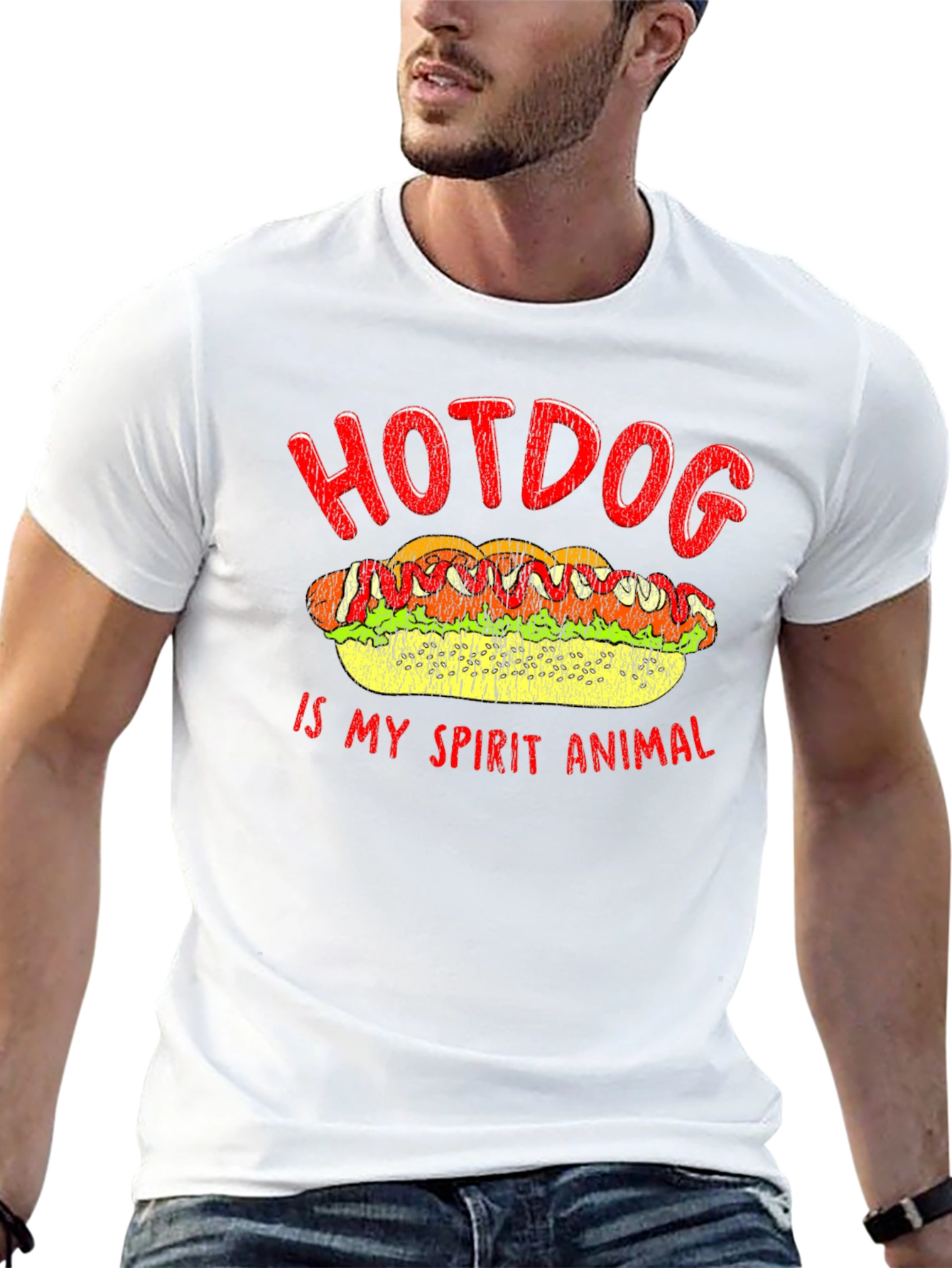 Black Hotdog Spirit Animal T-Shirt - Foodie Tee view 13