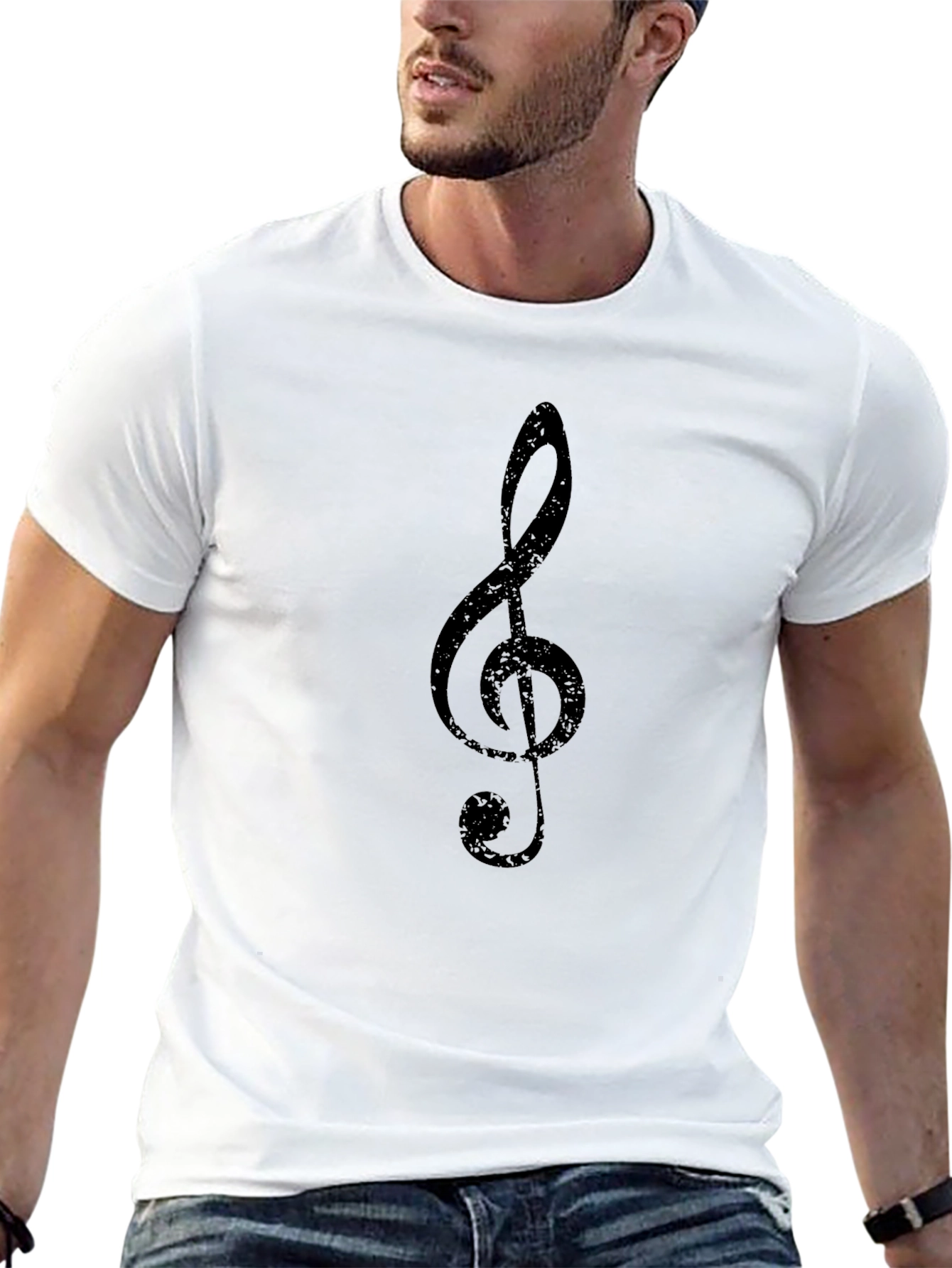 Black Black Treble Clef Graphic Tee view 13