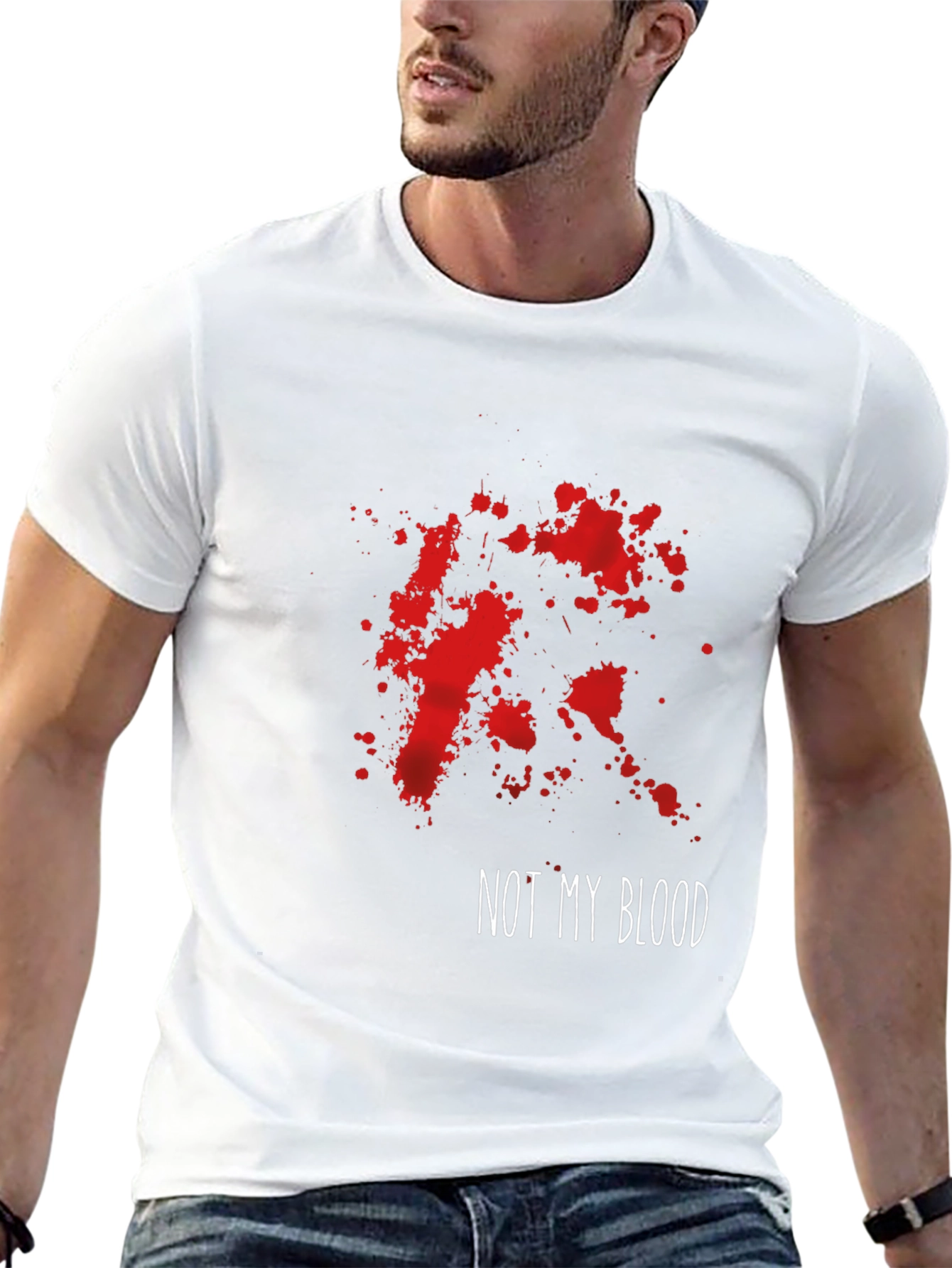 Black Not My Blood T-Shirt - Spatter Graphic Tee view 13