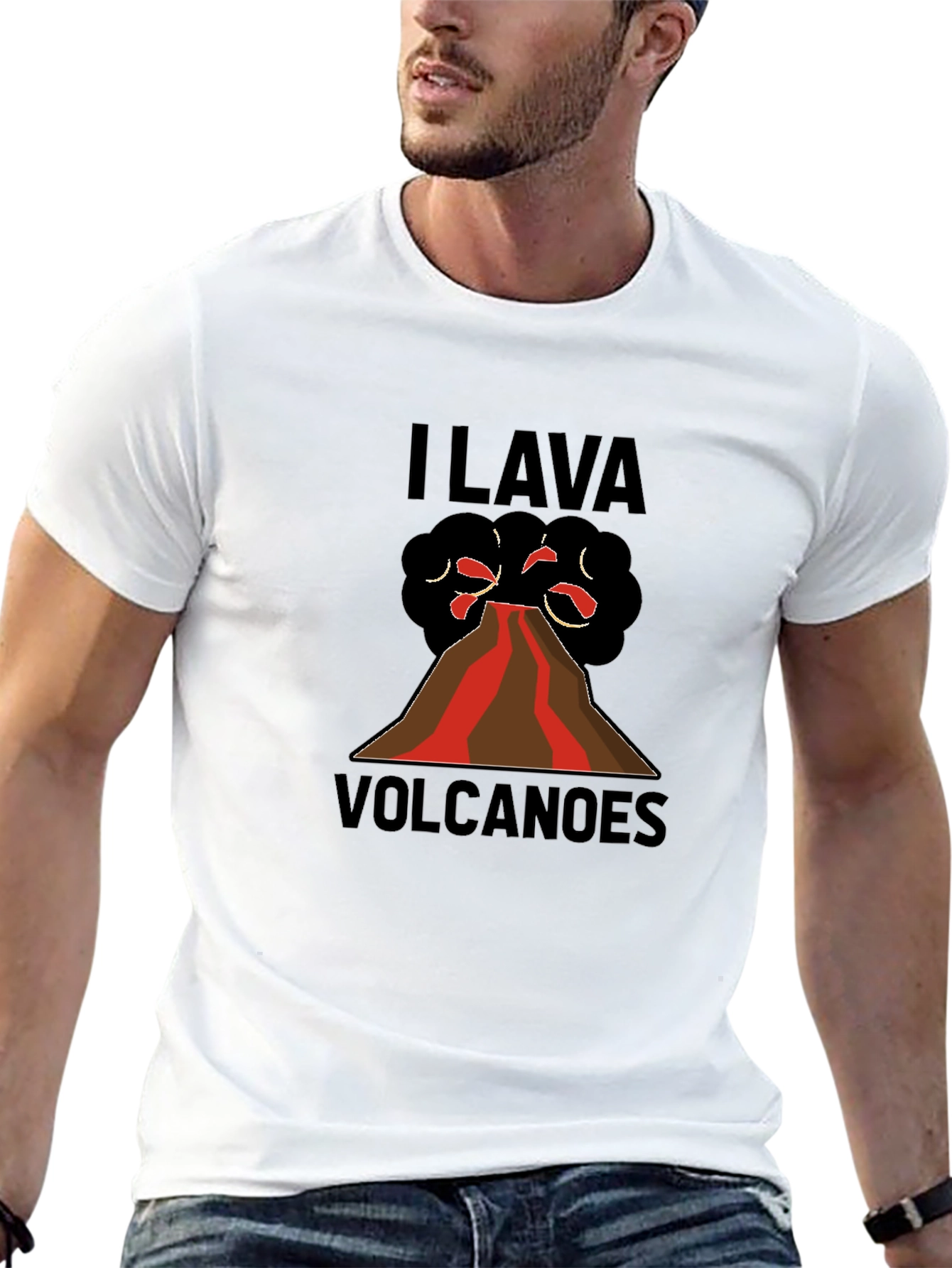Black I Lava Volcanoes Graphic T-Shirt view 13