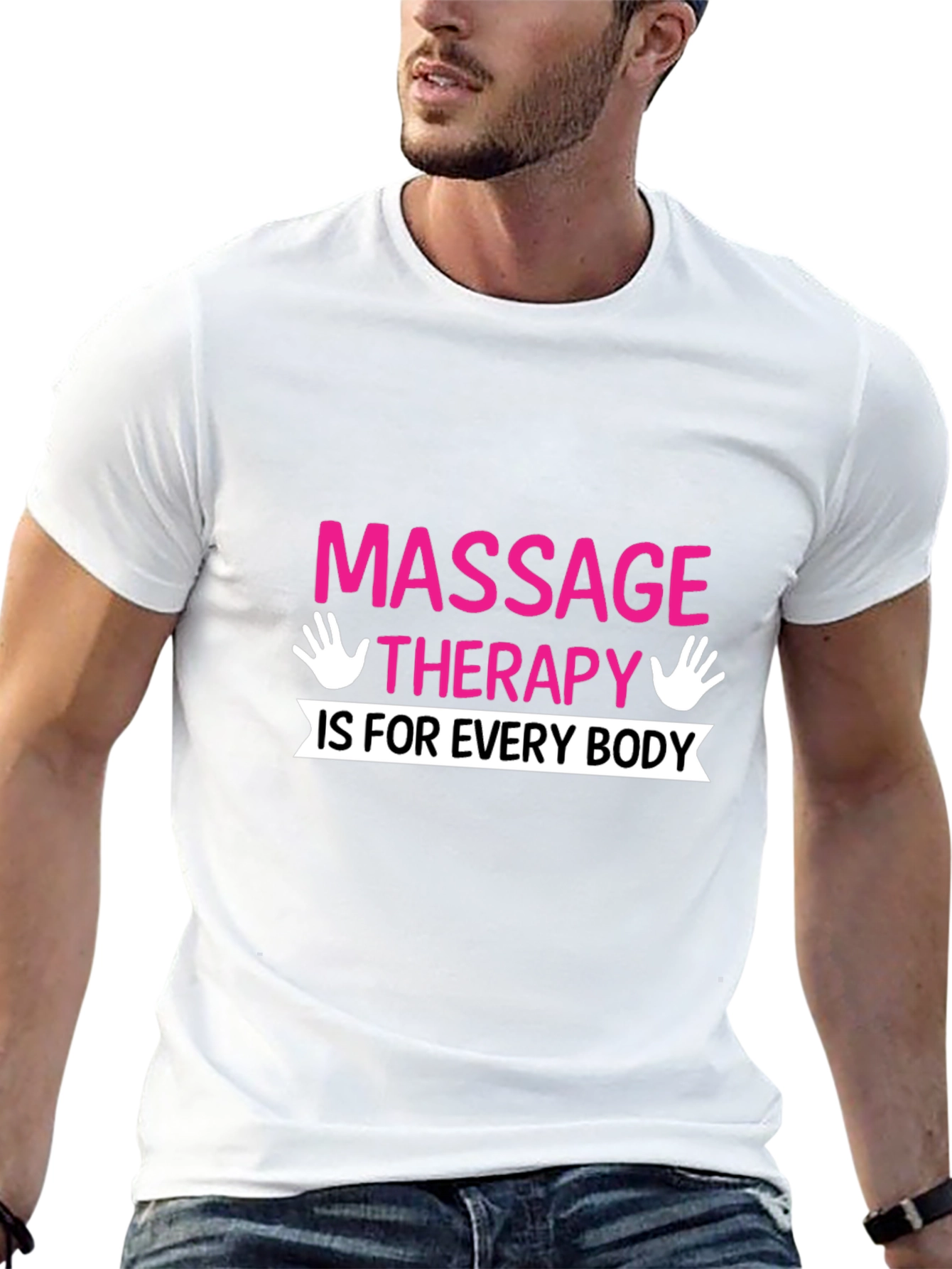 Black Massage Therapy T-Shirt - Unisex Graphic Tee view 13