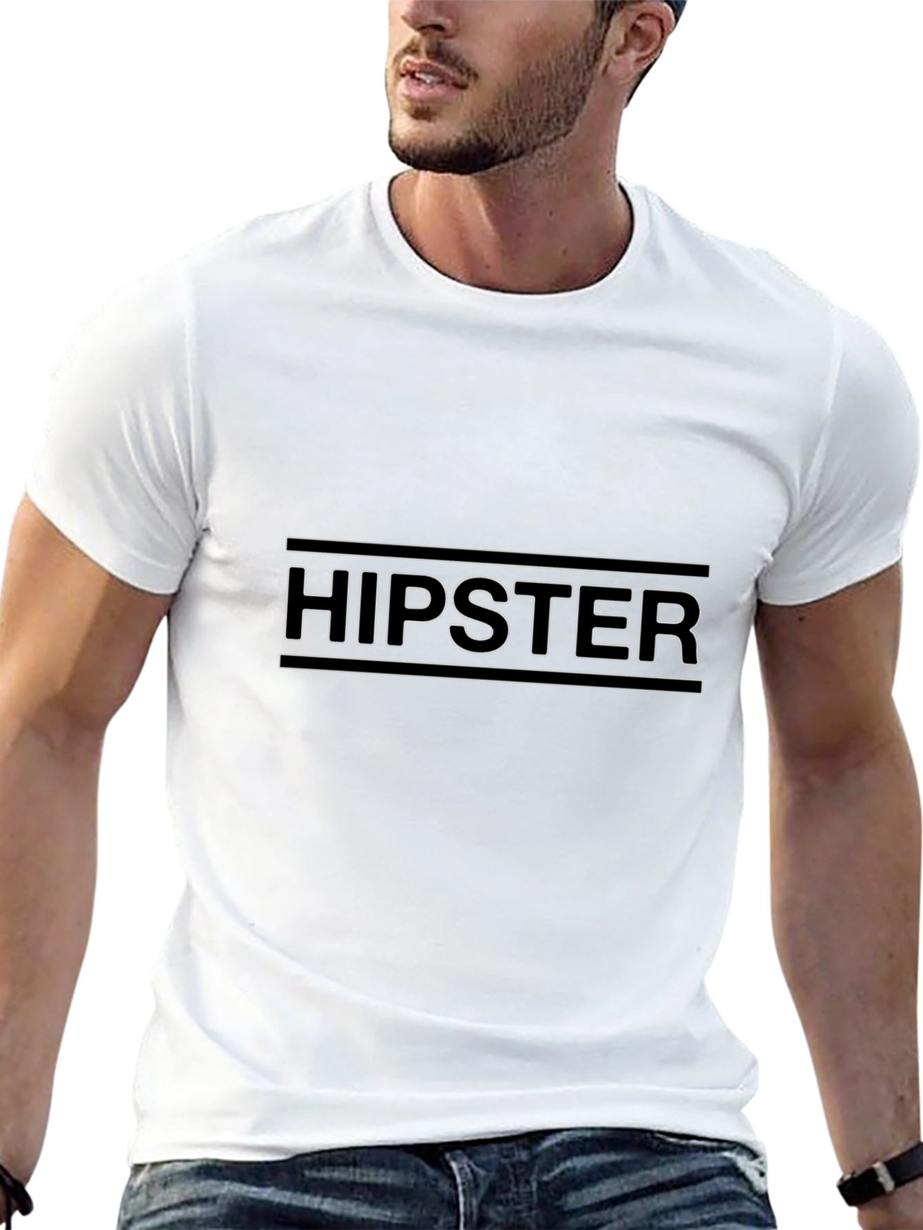 Black Hipster Graphic Tee - Cool Trendy Design view 13