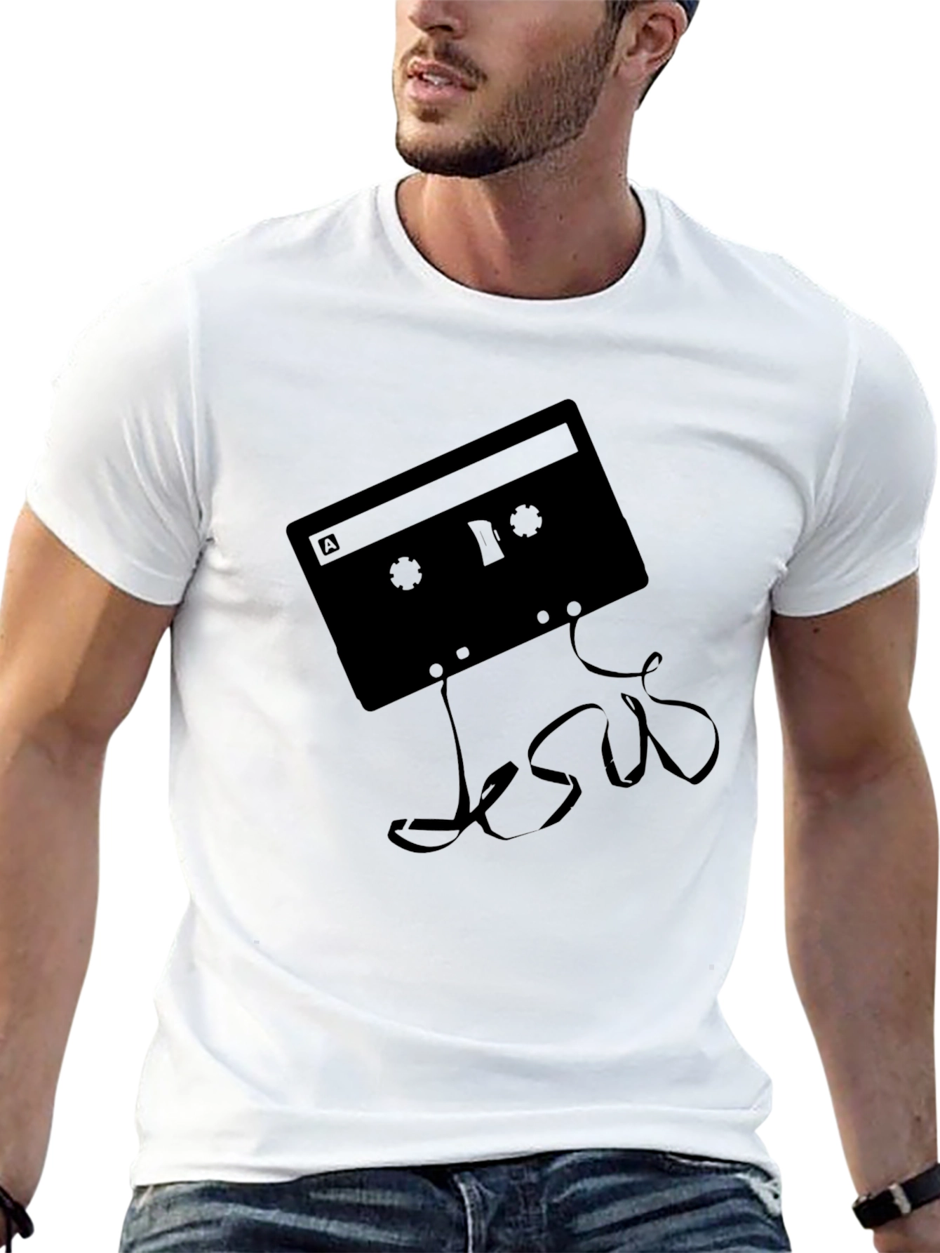 Retro Cassette Tape 'Jesus' T-Shirt - 13
