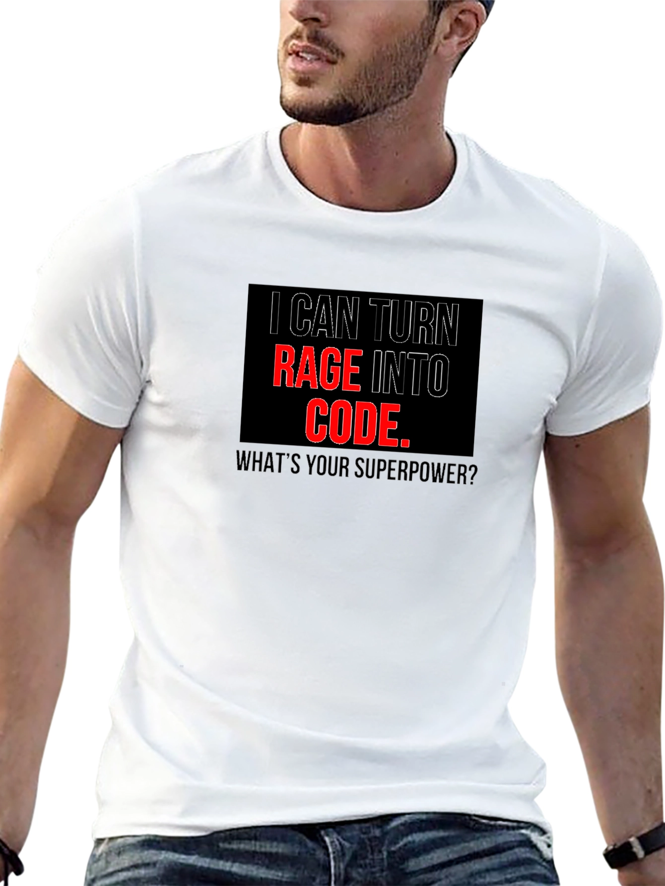 Black Rage to Code Graphic T-Shirt view 13