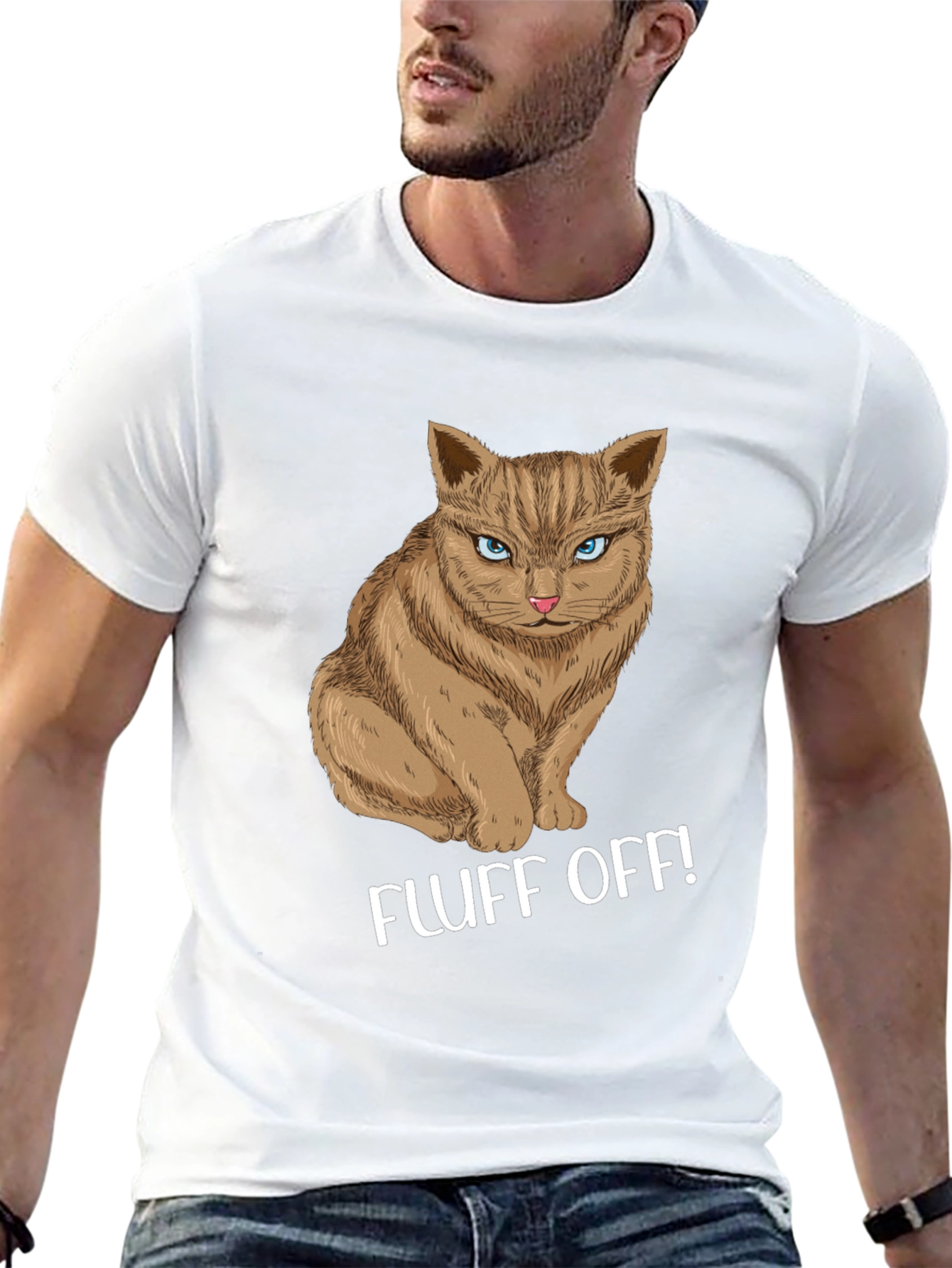 Black Fluff Off! Cat Graphic Tee view 13