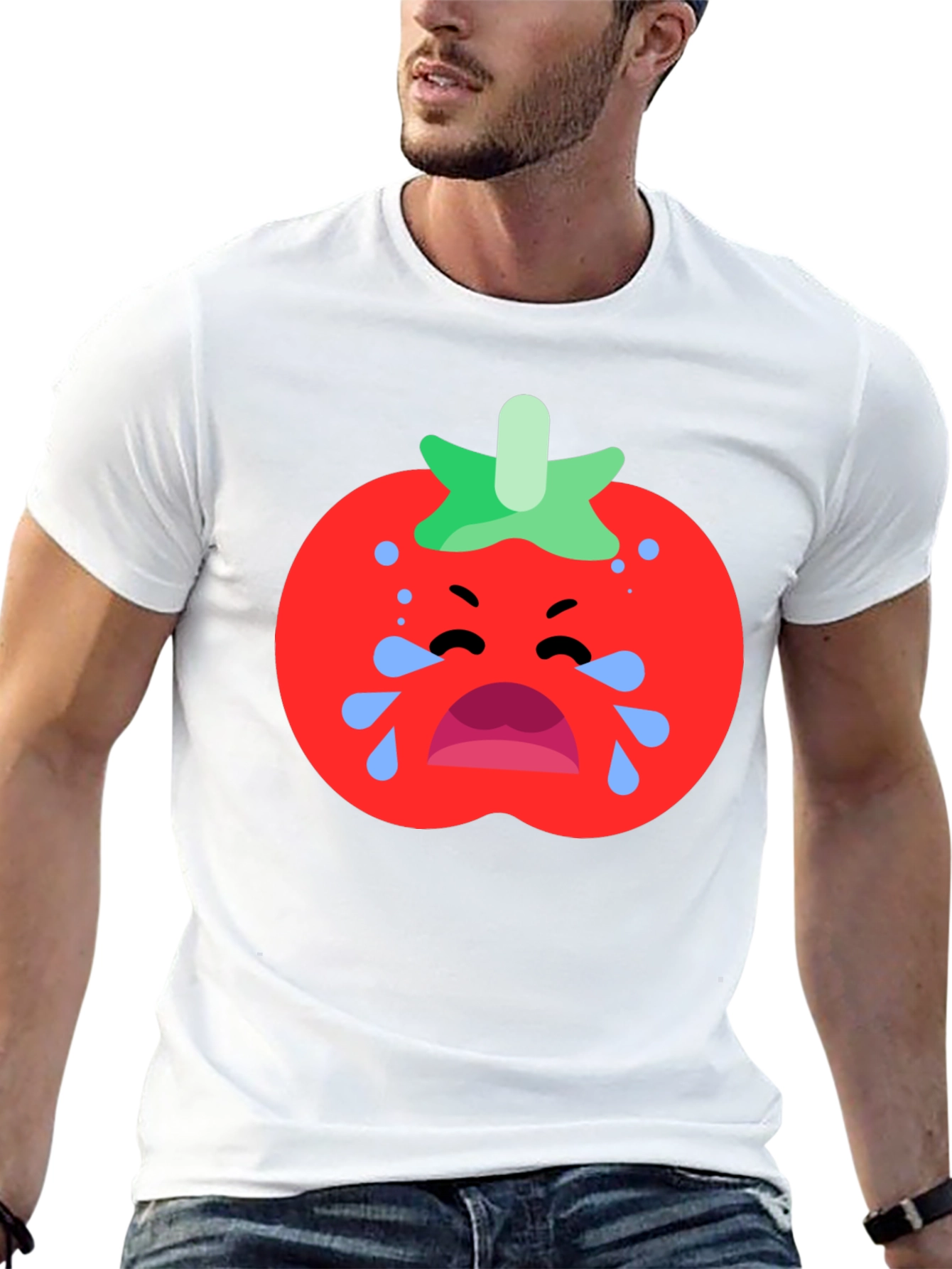 Black Crying Tomato Graphic Tee - Black Cotton T-Shirt view 13