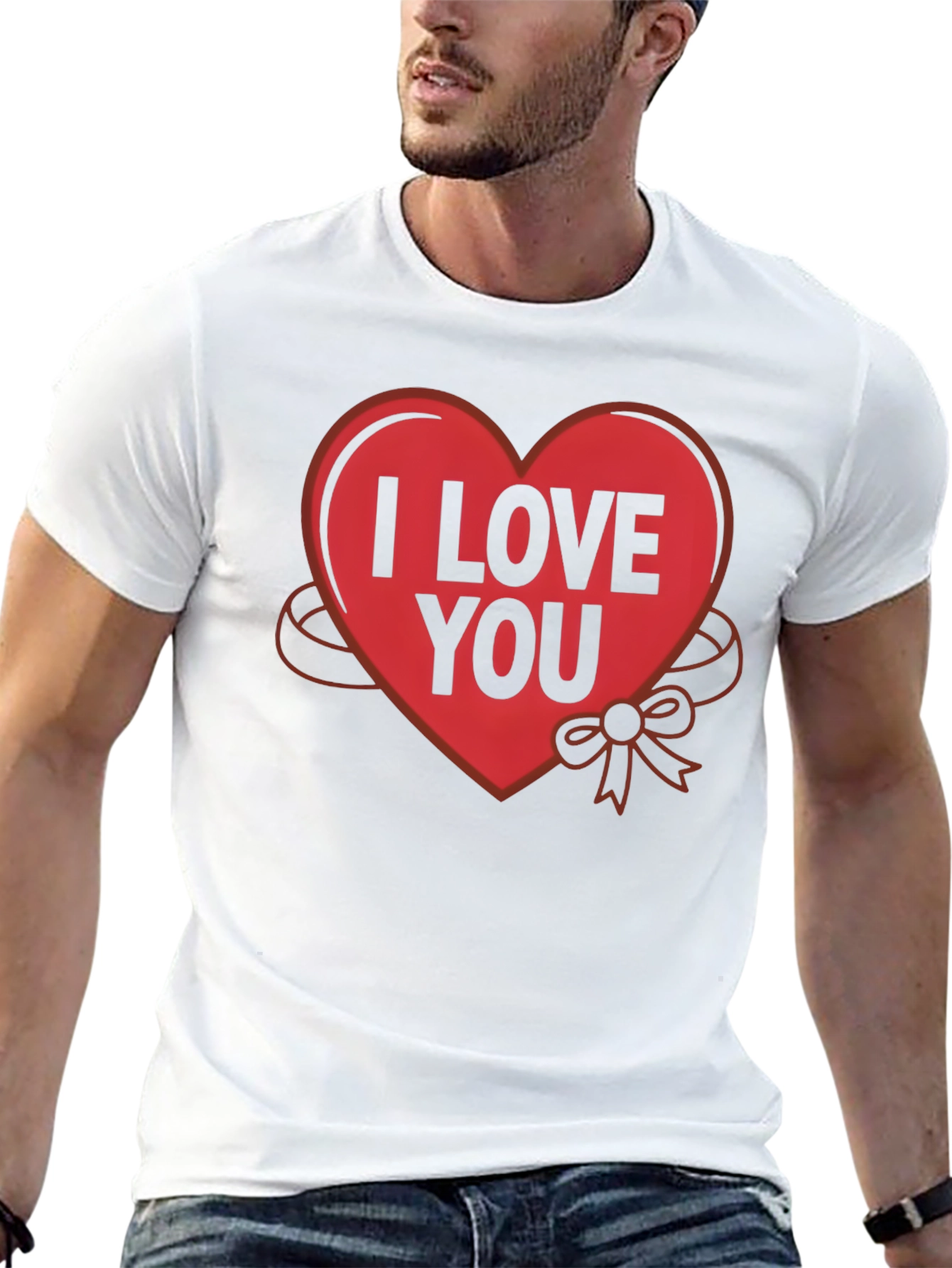 Black I Love You Heart Graphic T-Shirt view 13