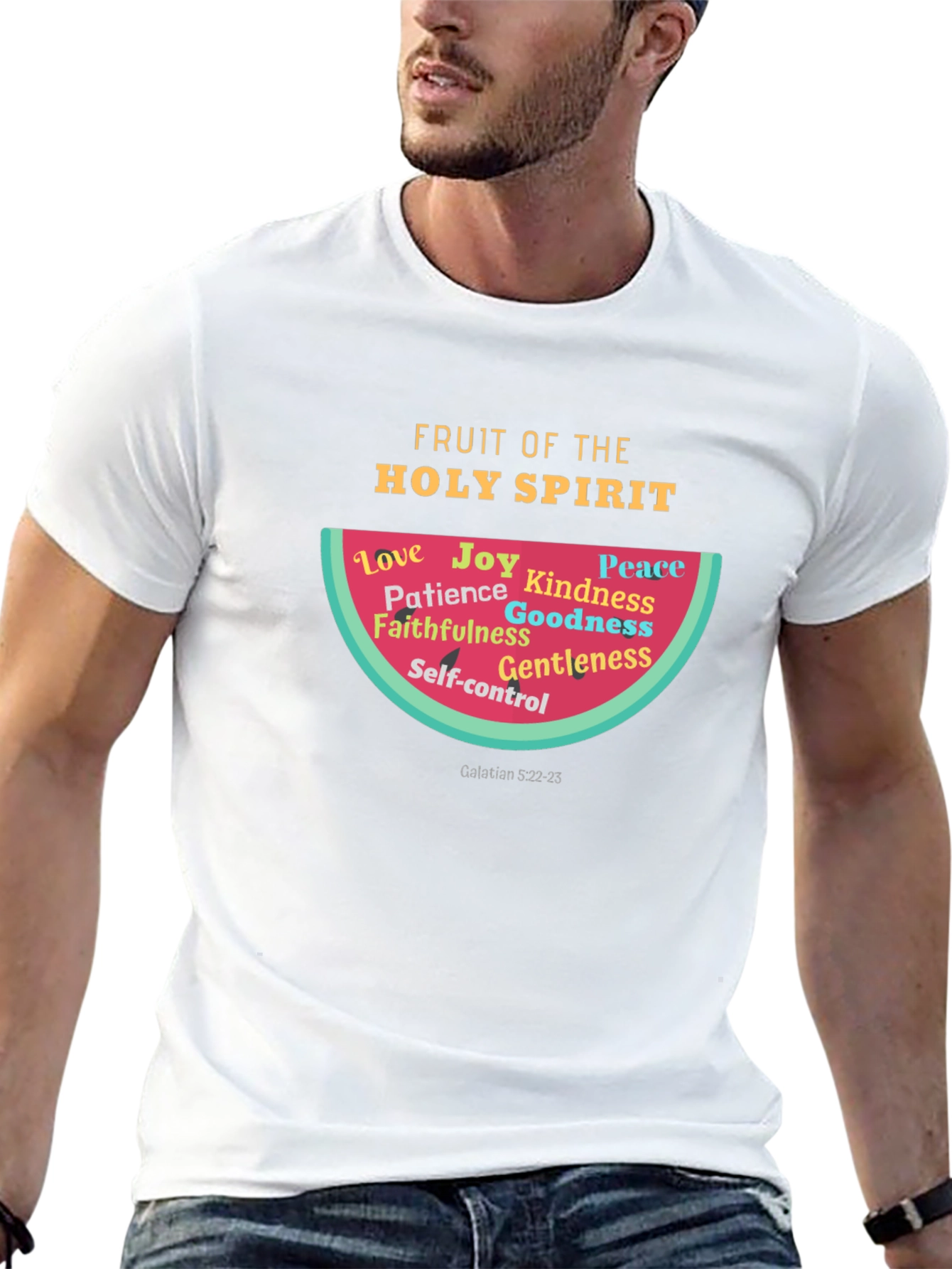 Black Fruit of the Holy Spirit Christian T-Shirt view 13