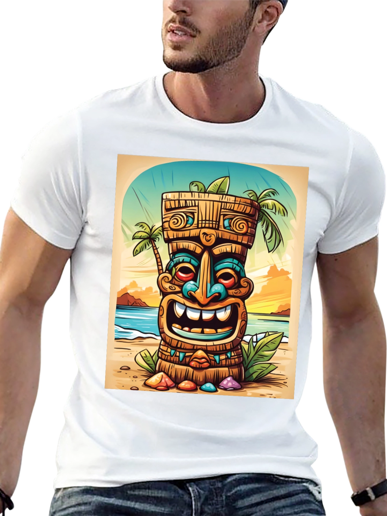 Tropical Tiki Graphic Tee - Island Vibes - 13