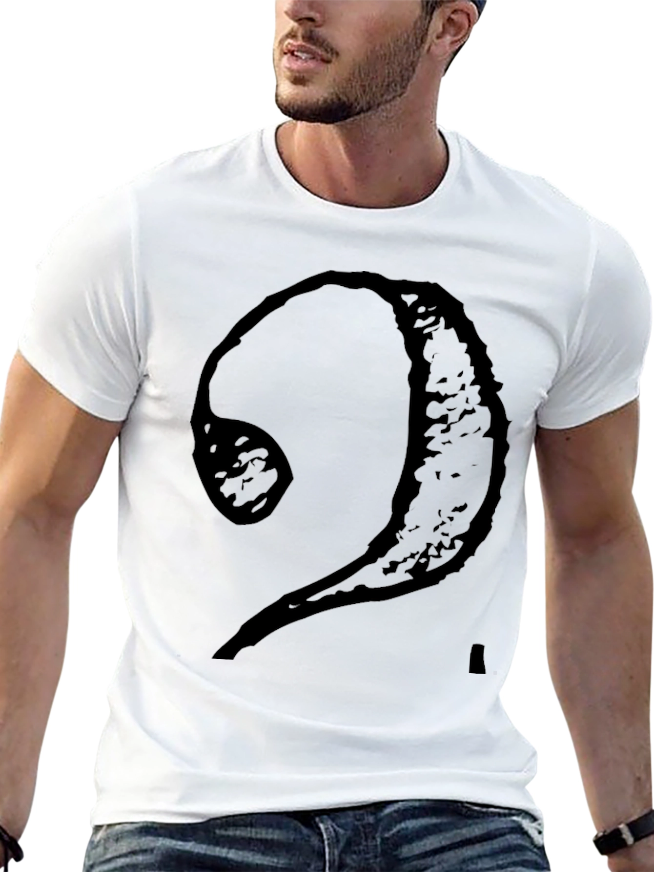 Black Abstract Graphic Print Black T-Shirt view 13