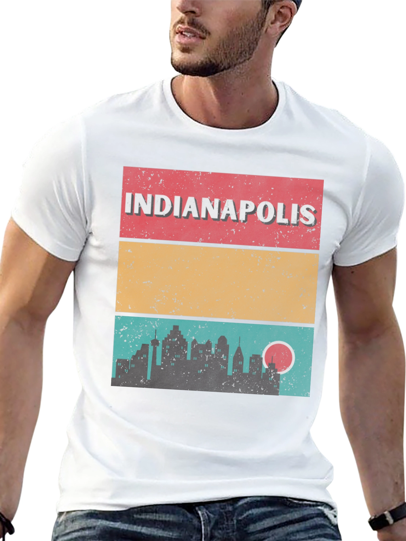 Black Indianapolis Skyline Graphic T-Shirt view 13
