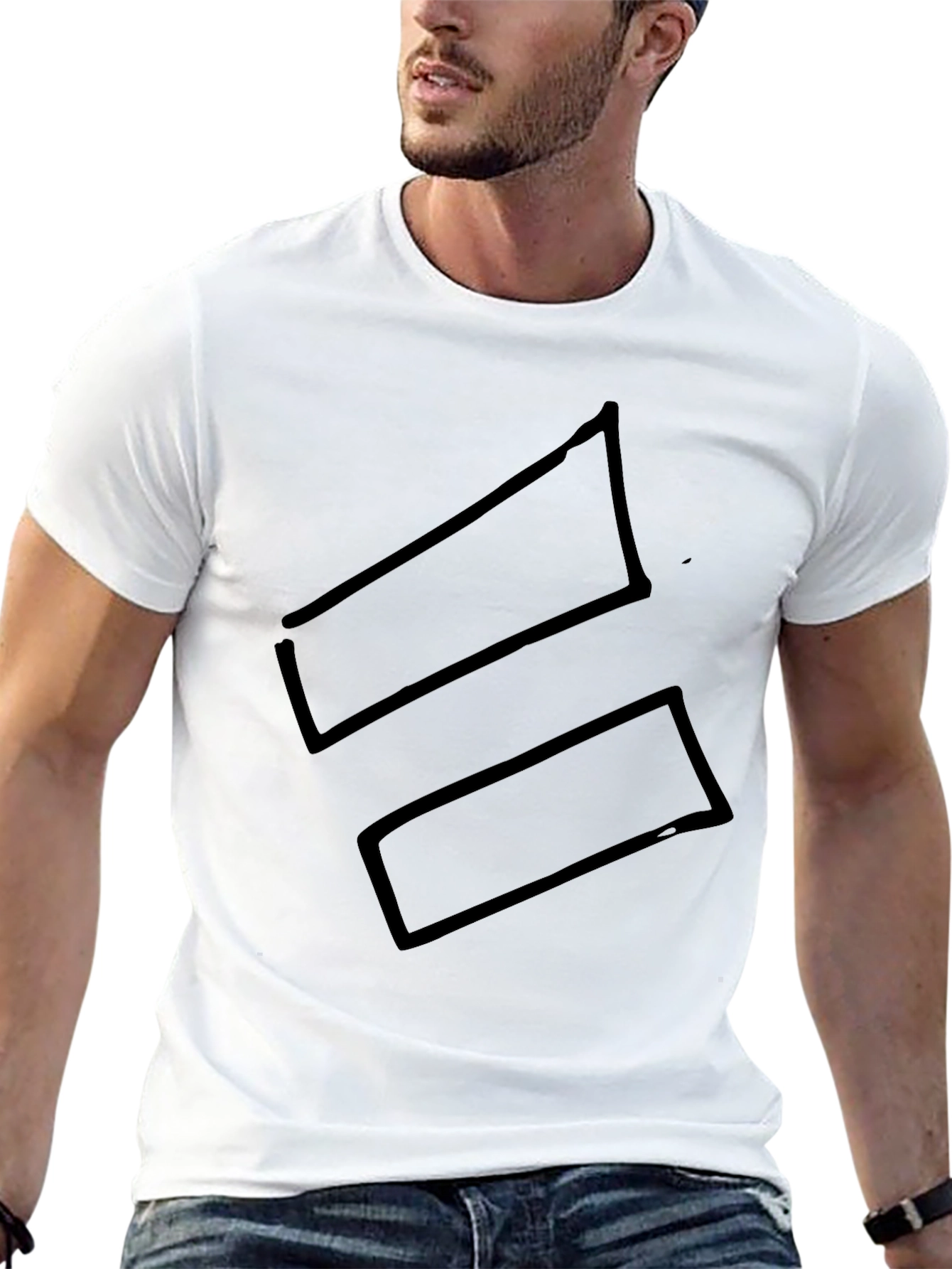 Black Bold Graphic Tee: Black Rectangles Design view 13