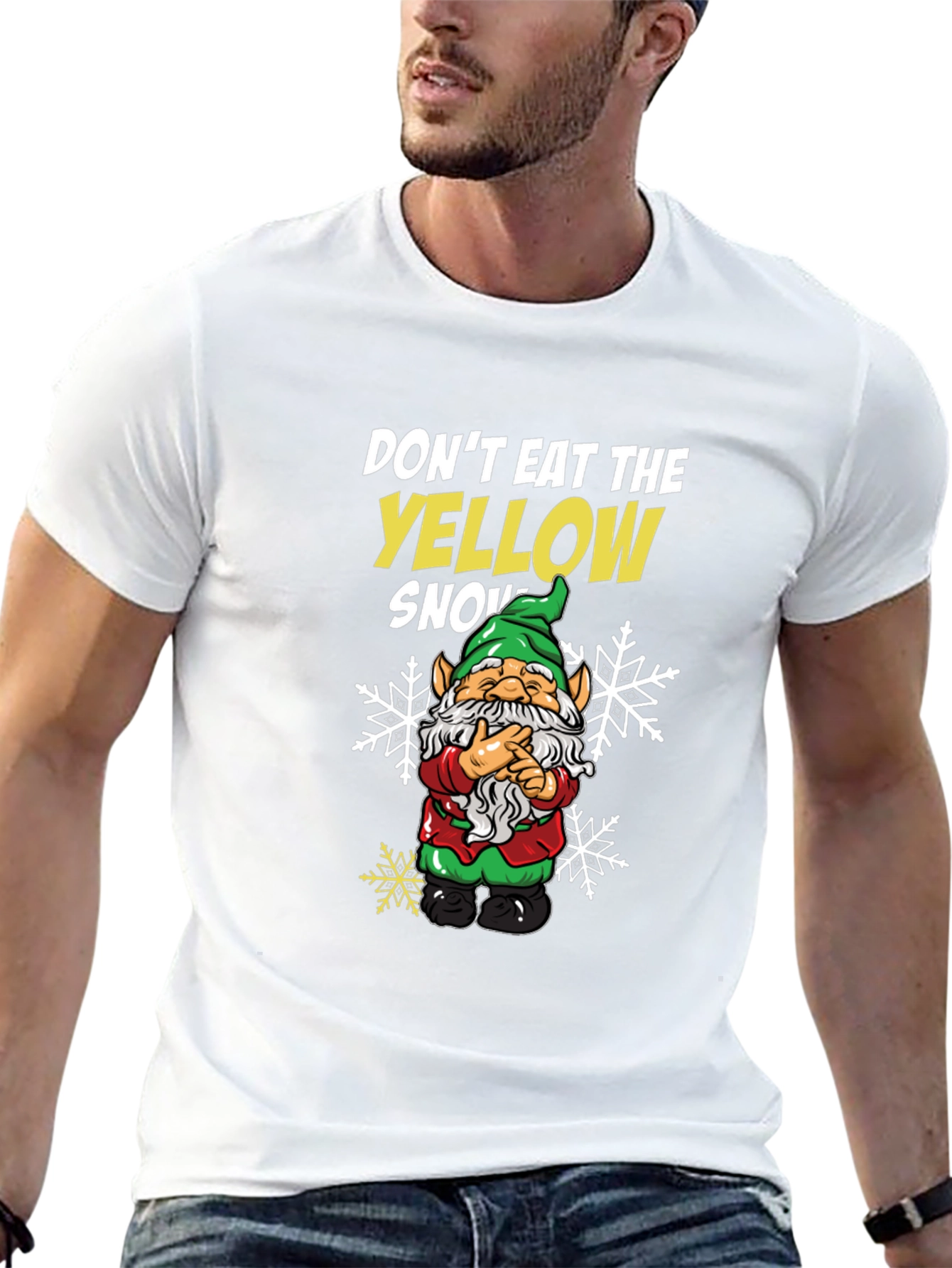 Black Don't Eat The Yellow Snow Gnome T-Shirt view 13