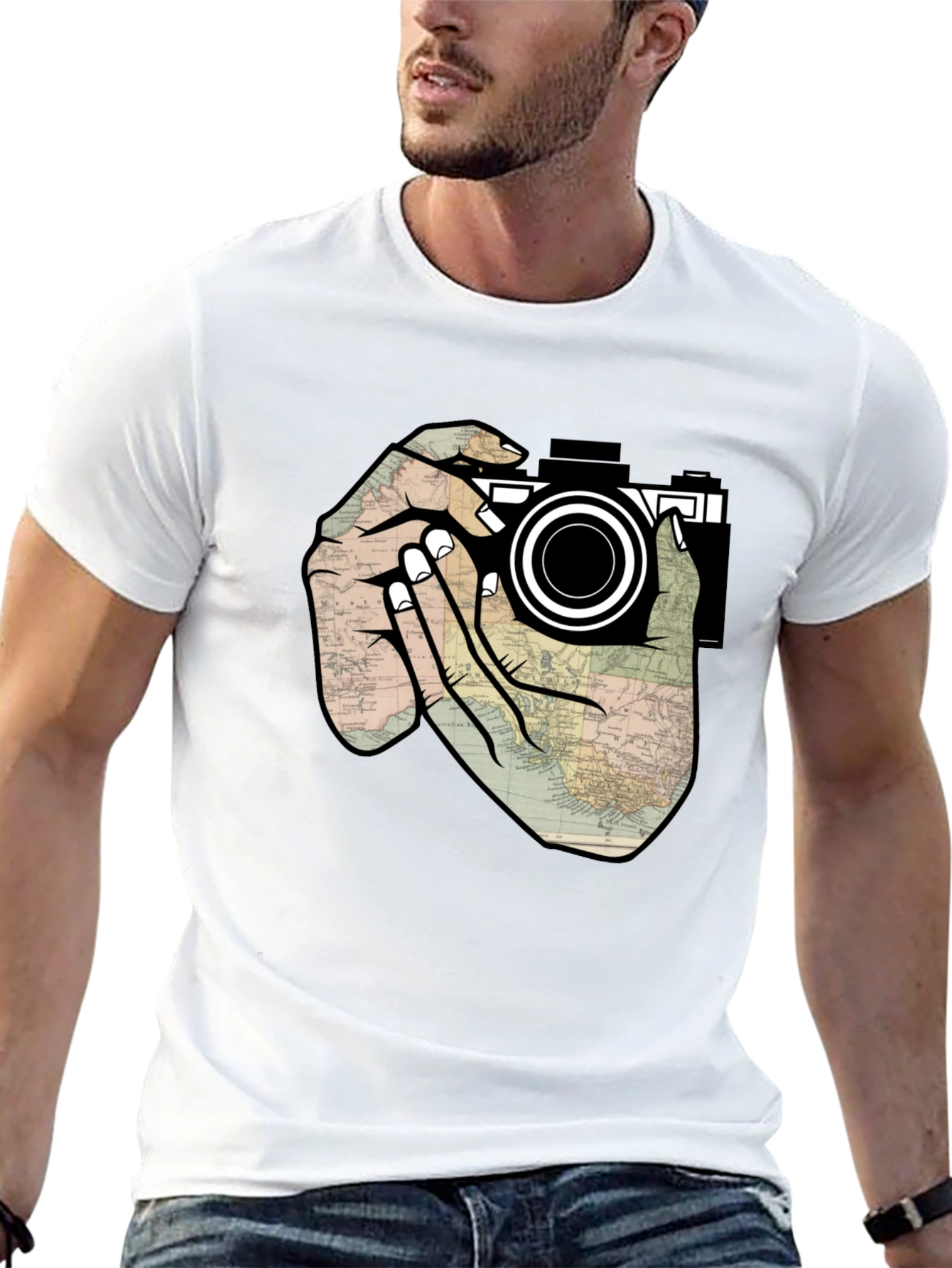 Black Photographer's Map T-Shirt view 13
