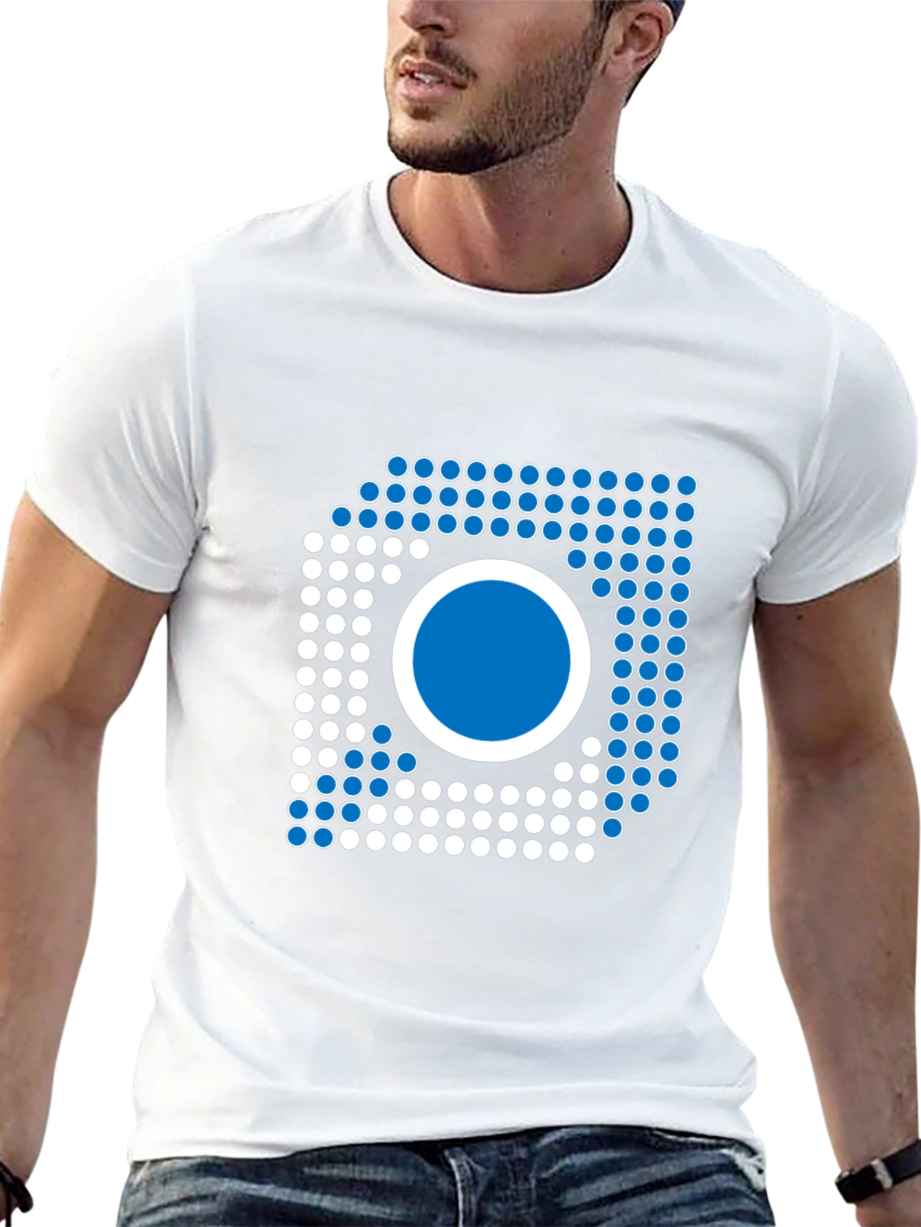 Modern Geometric Graphic Tee - Black - 13