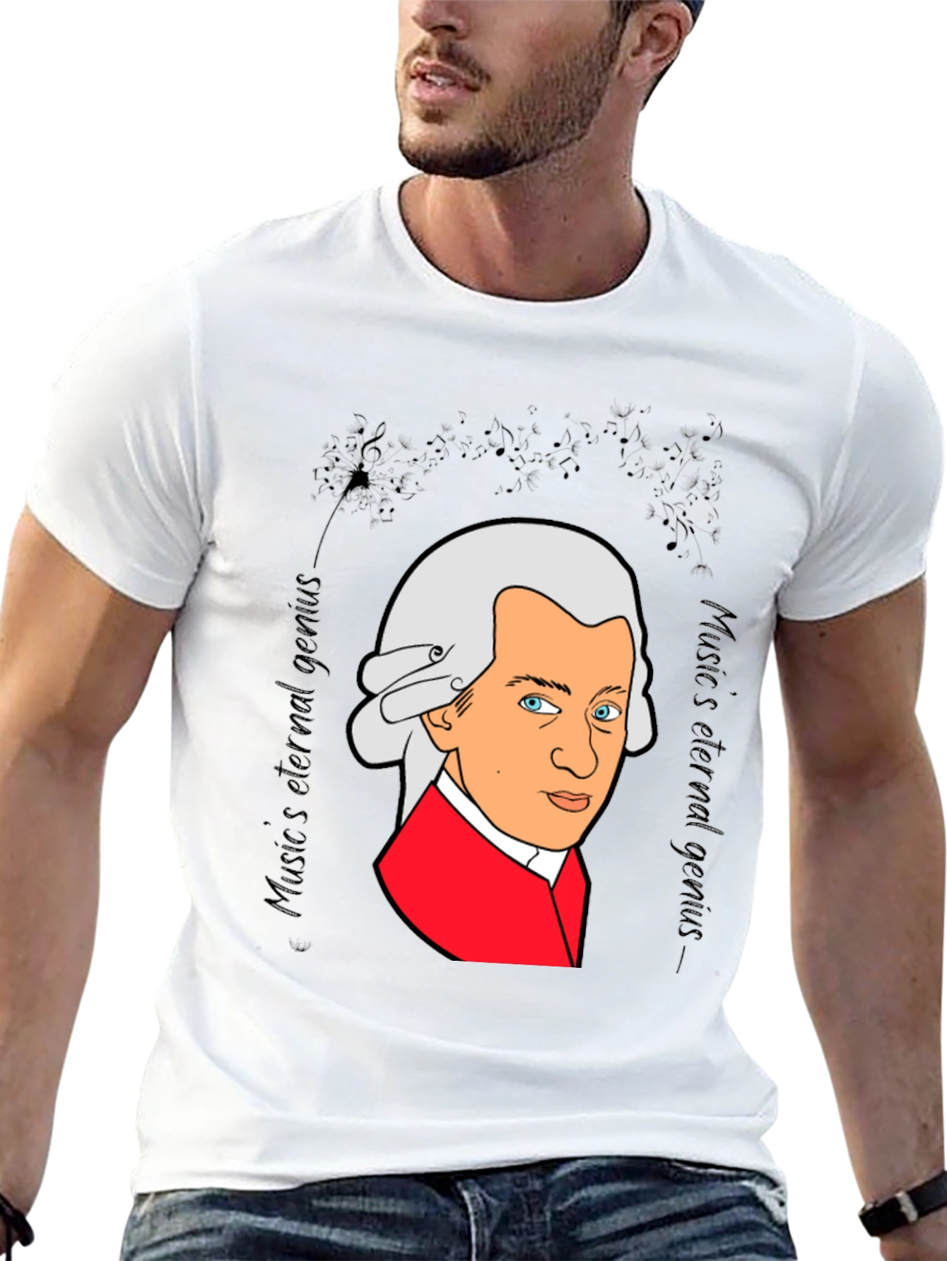 Black Mozart Music Genius Black T-Shirt view 13