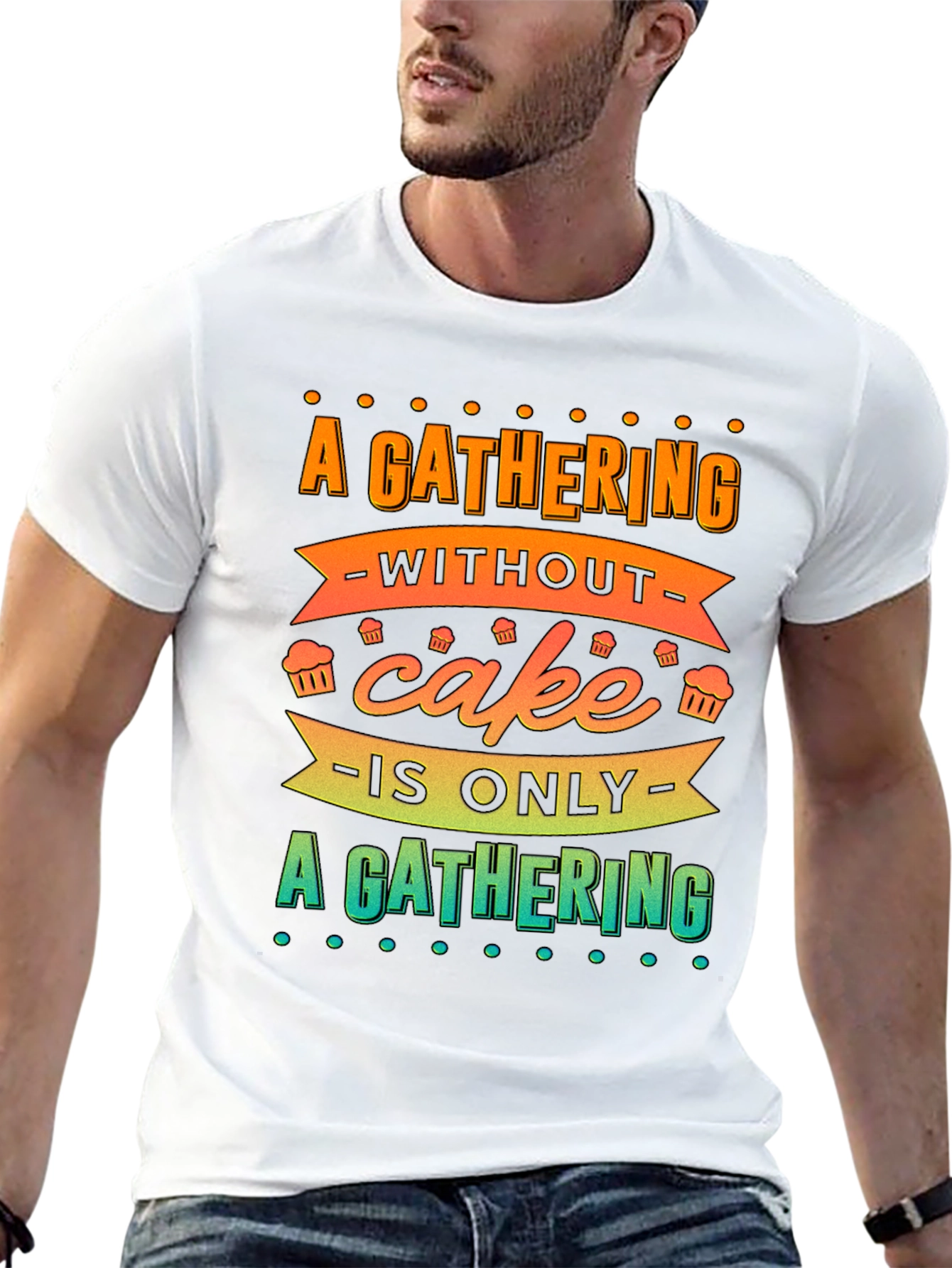 Black Gathering Without Cake T-Shirt view 13