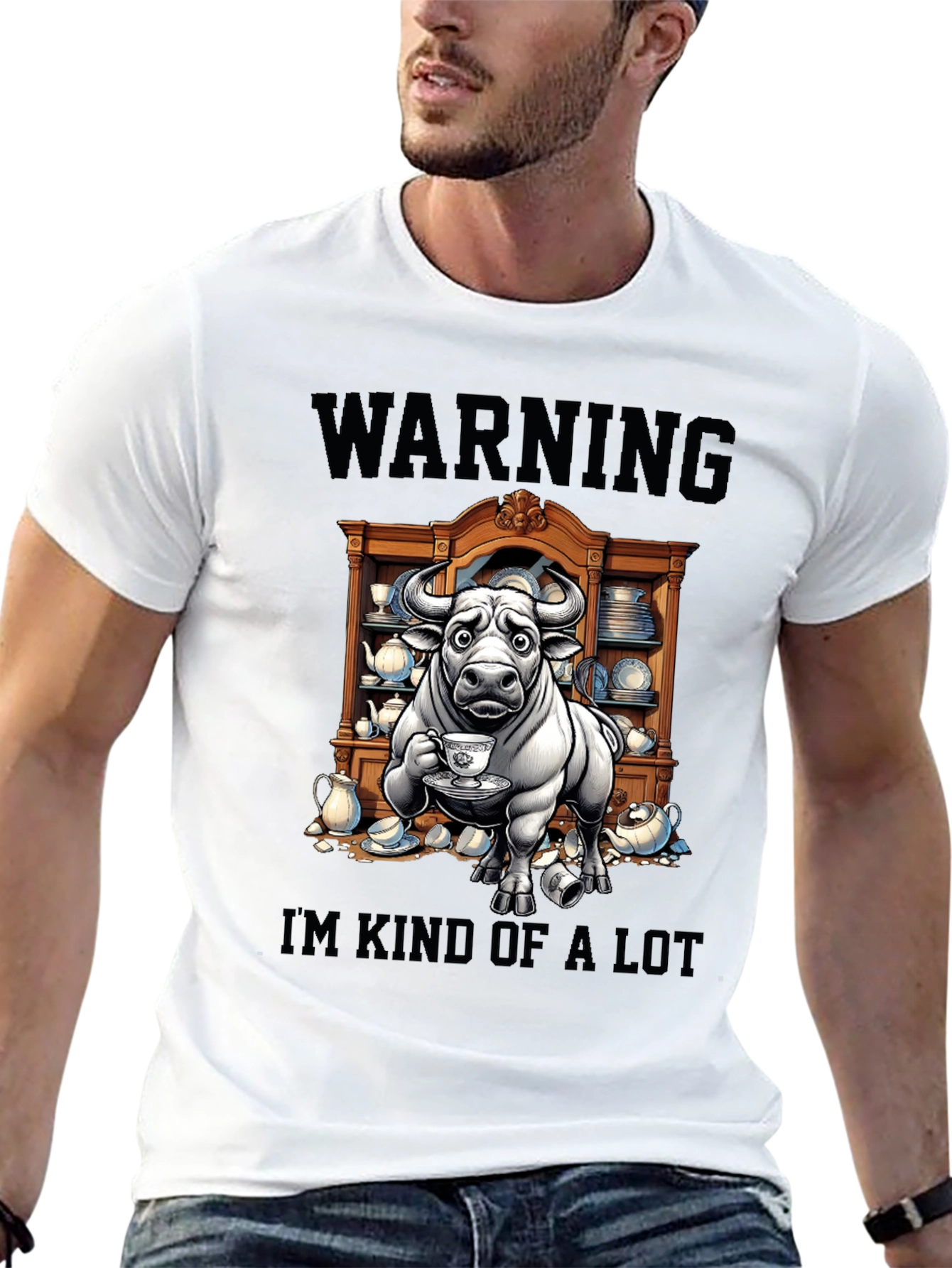 Black Warning I'm Kind of a Lot Graphic T-Shirt view 13