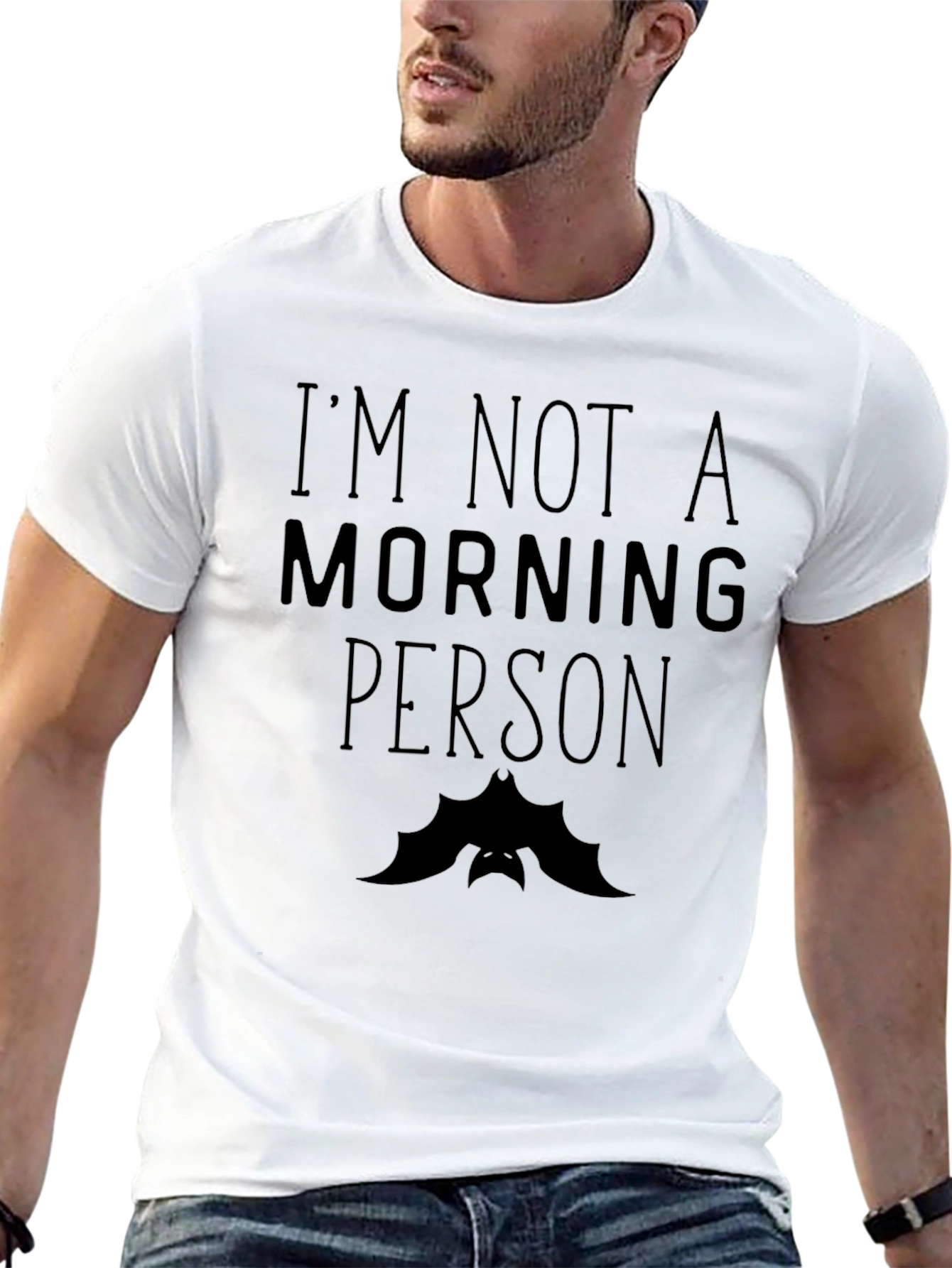 I'm Not A Morning Person Bat T-Shirt Funny Halloween Tee - 13