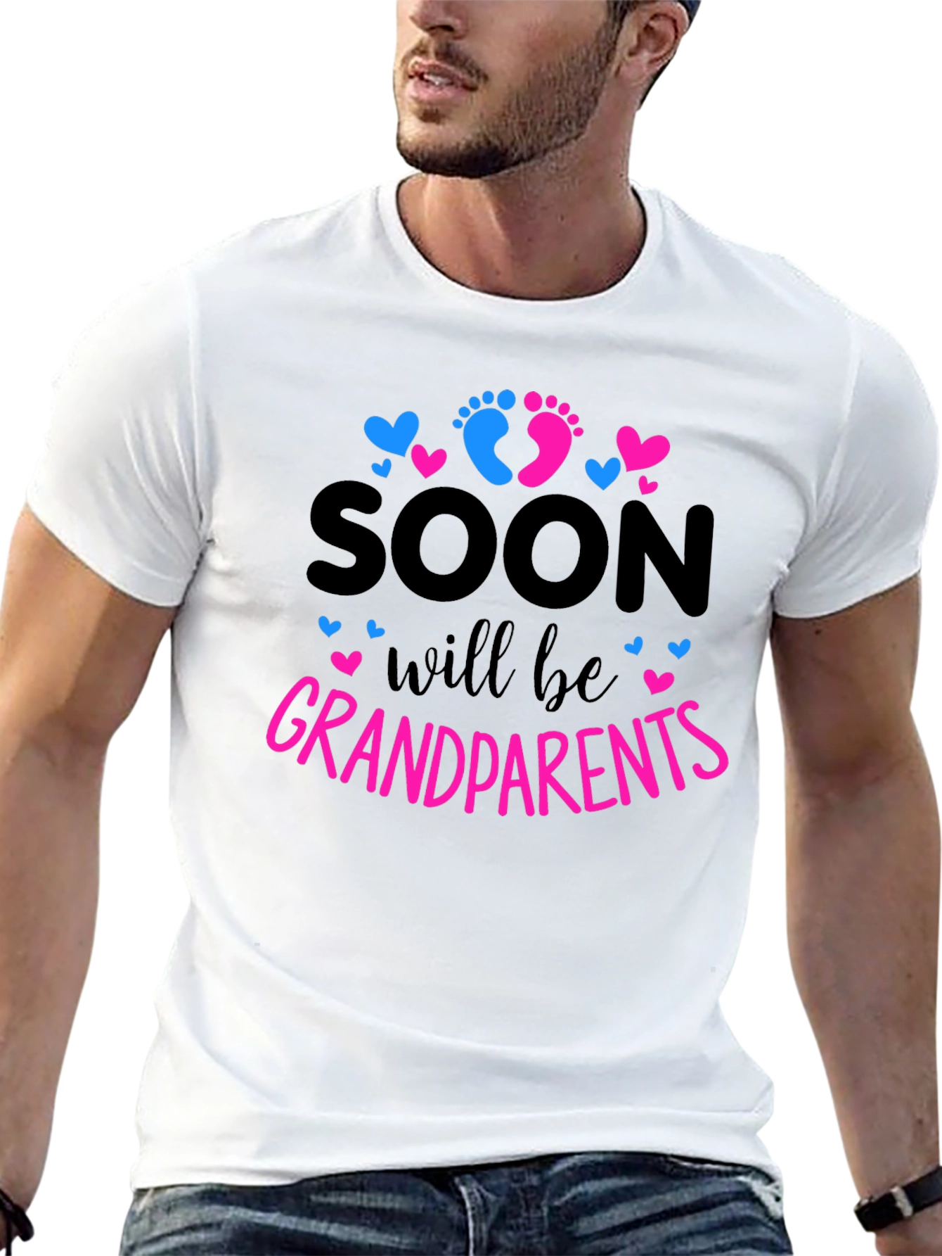 Black Soon to be Grandparents Baby Reveal T-shirt view 13