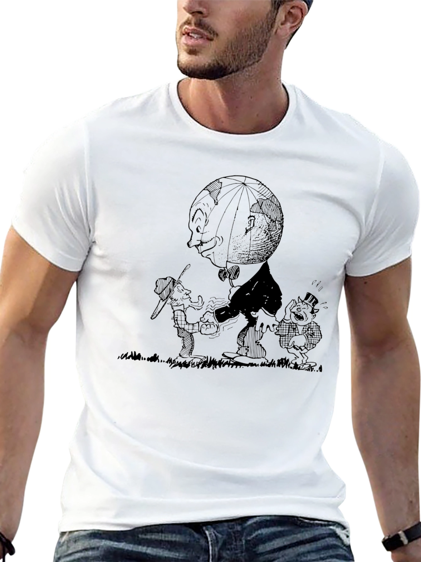 Black Cartoon Graphic Black T-Shirt view 13