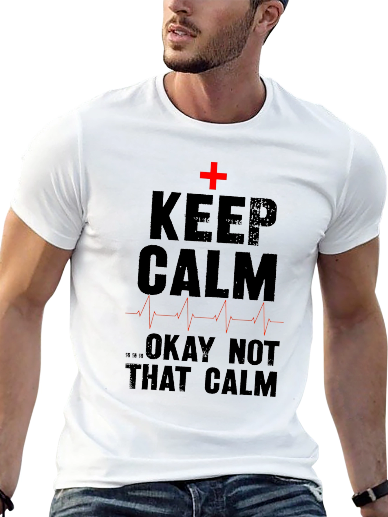 Black Keep Calm Nurse T-Shirt - Funny Medical Humor Tee view 13