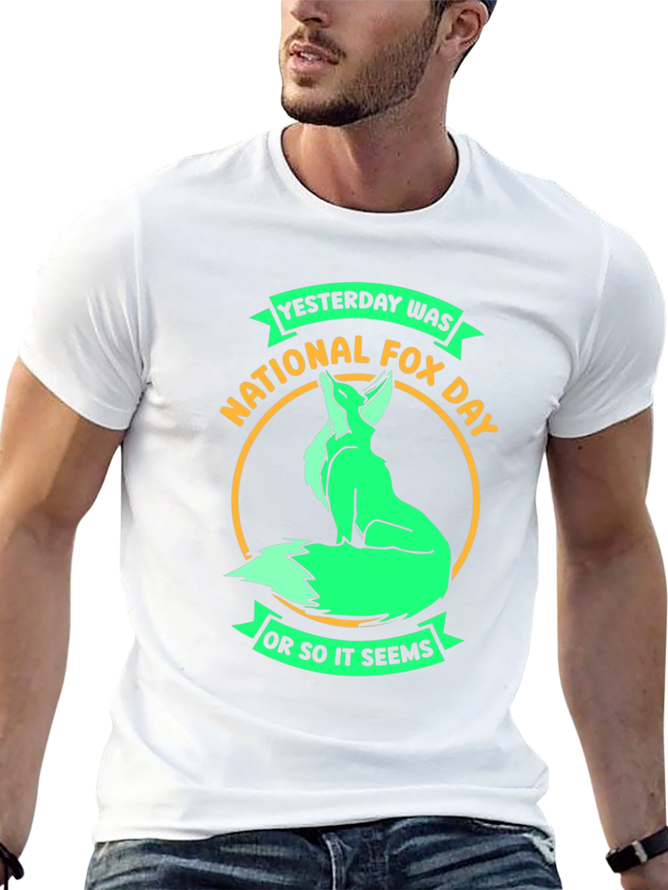 Black National Fox Day T-Shirt - Funny Sarcastic Tee view 13