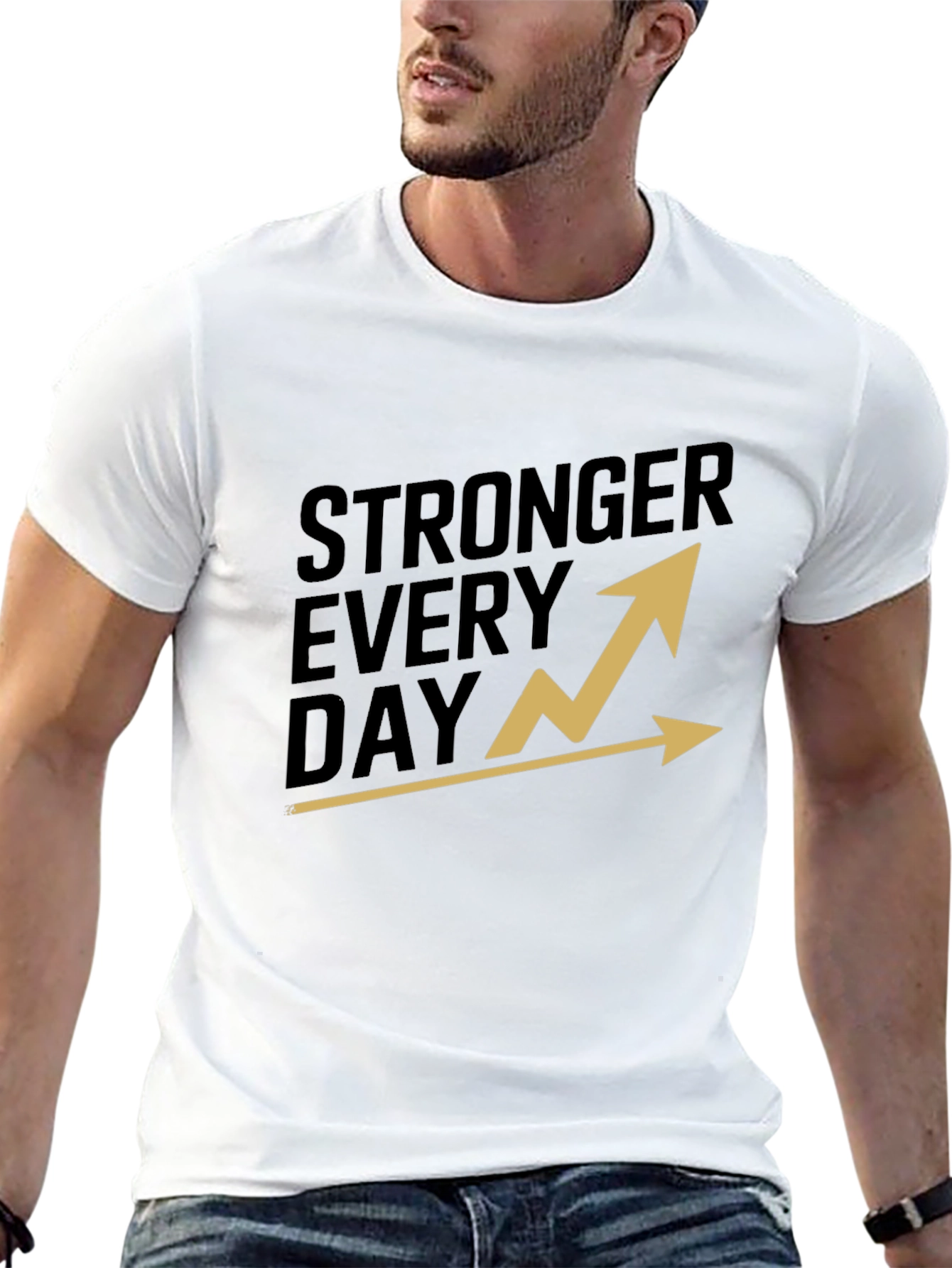 Black Stronger Every Day Graphic T-Shirt - Black view 13
