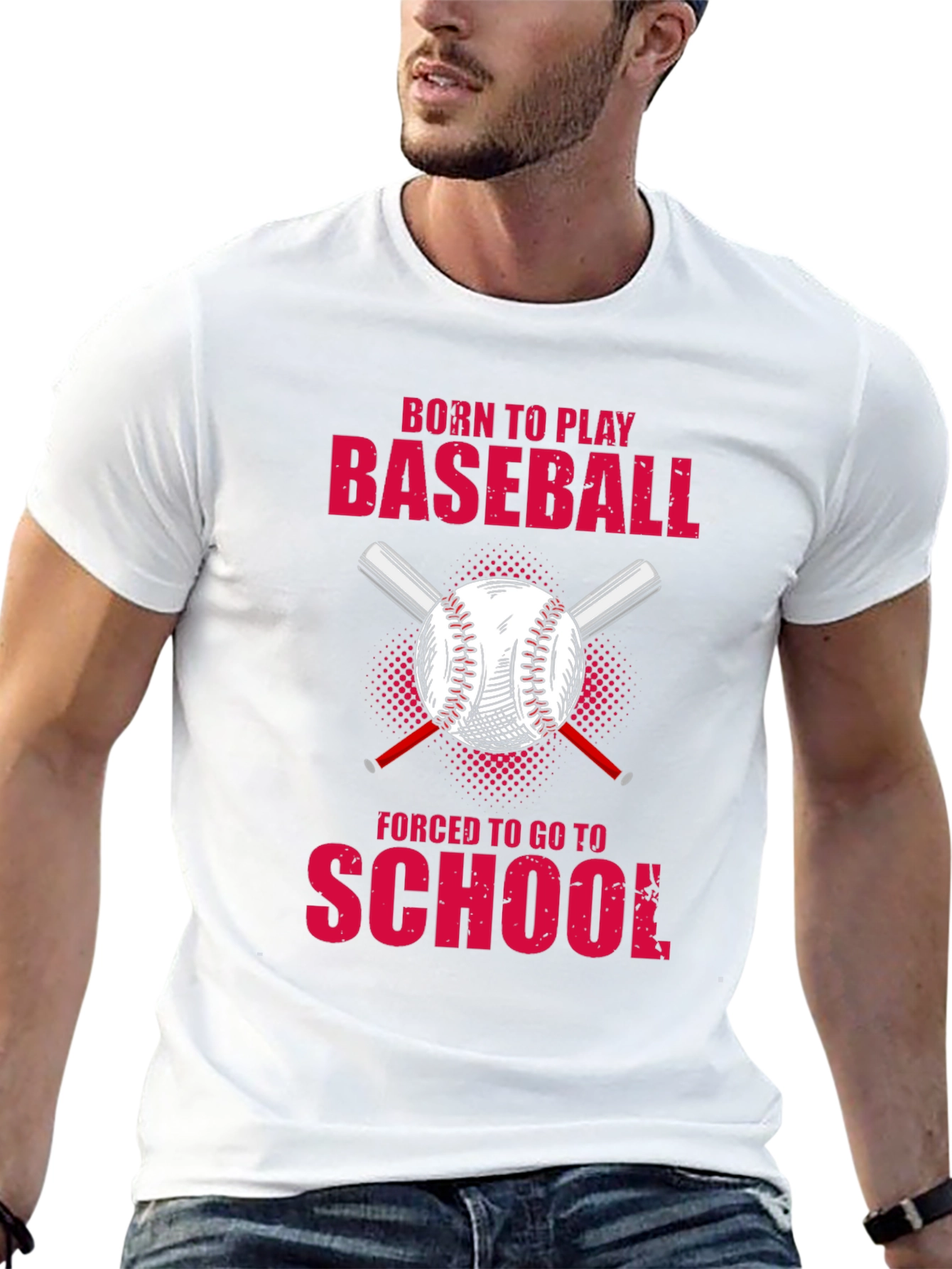Black Born to Play Baseball T-Shirt view 13