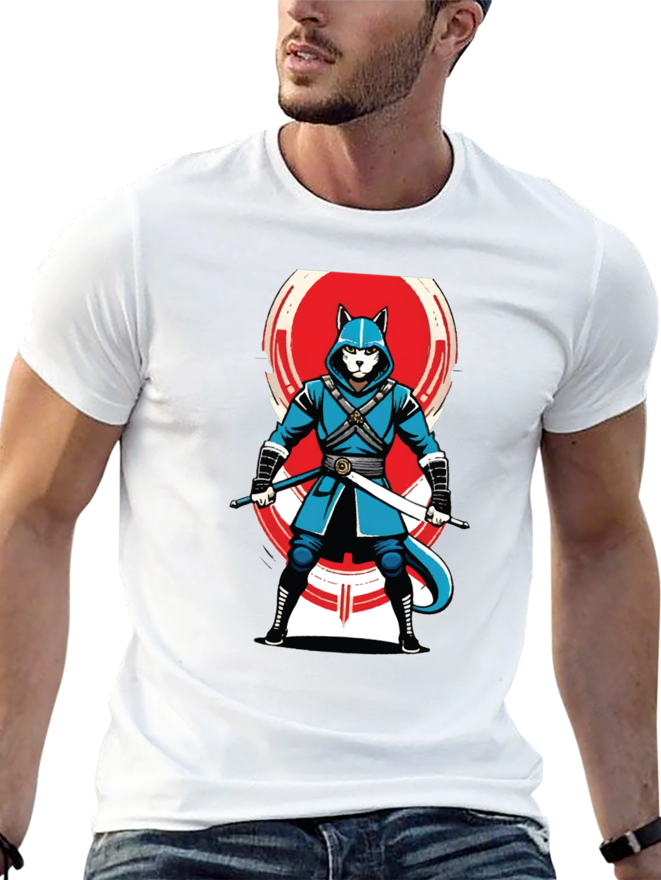 Black Ninja Cat T-Shirt - Cool Graphic Tee for Anime Fans view 13