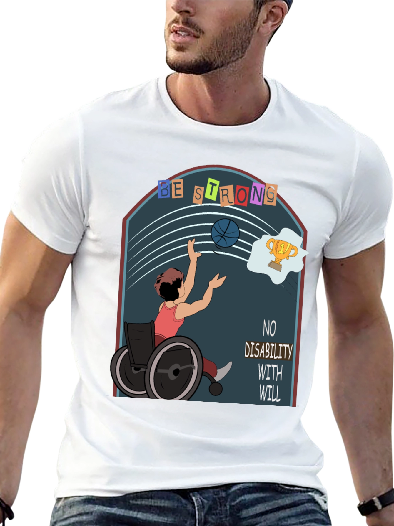 Black Inspirational Disability Awareness T-Shirt view 13