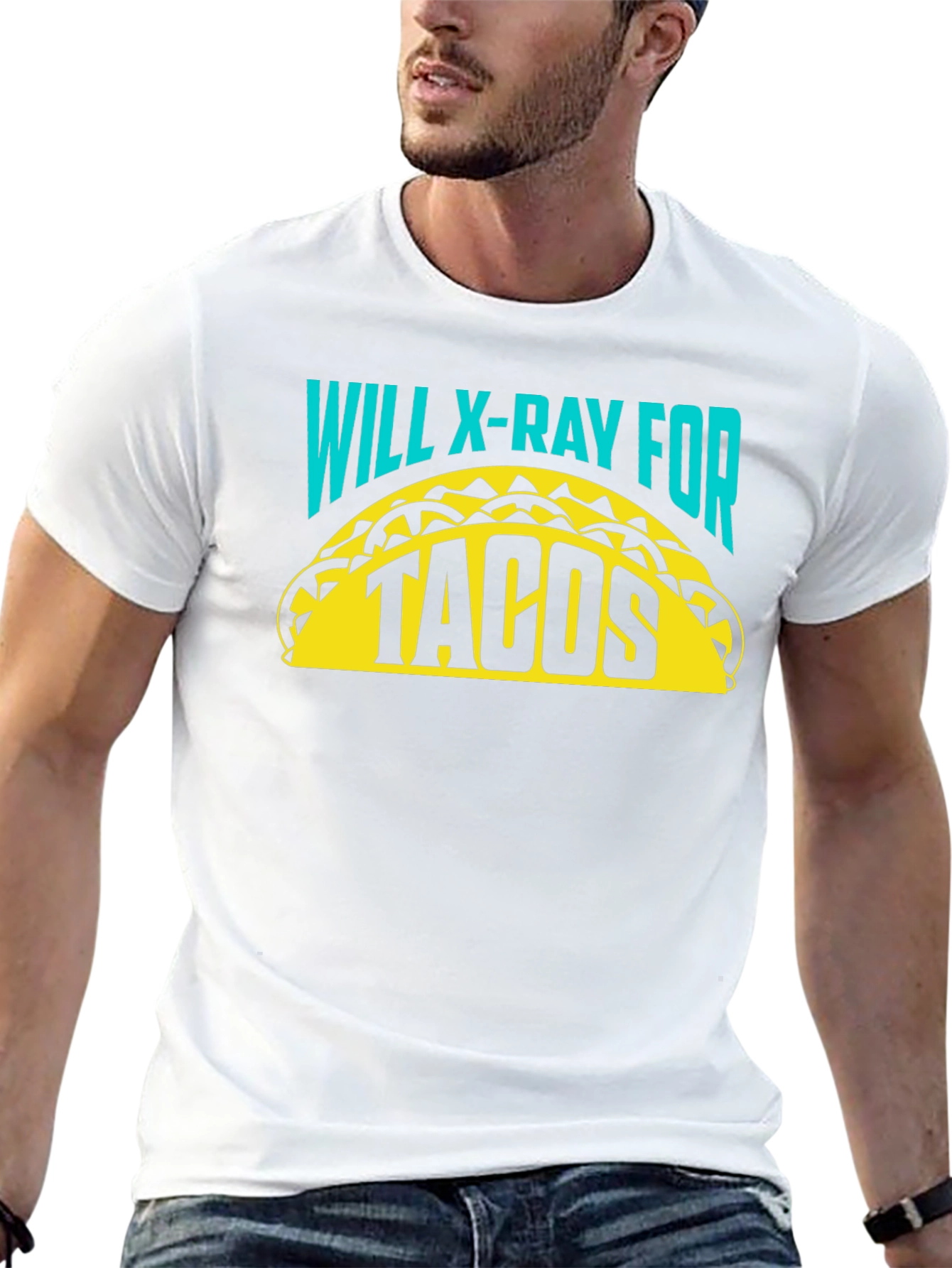 Black Will X-Ray for Tacos Funny Radiologist Graphic T-Shirt view 13
