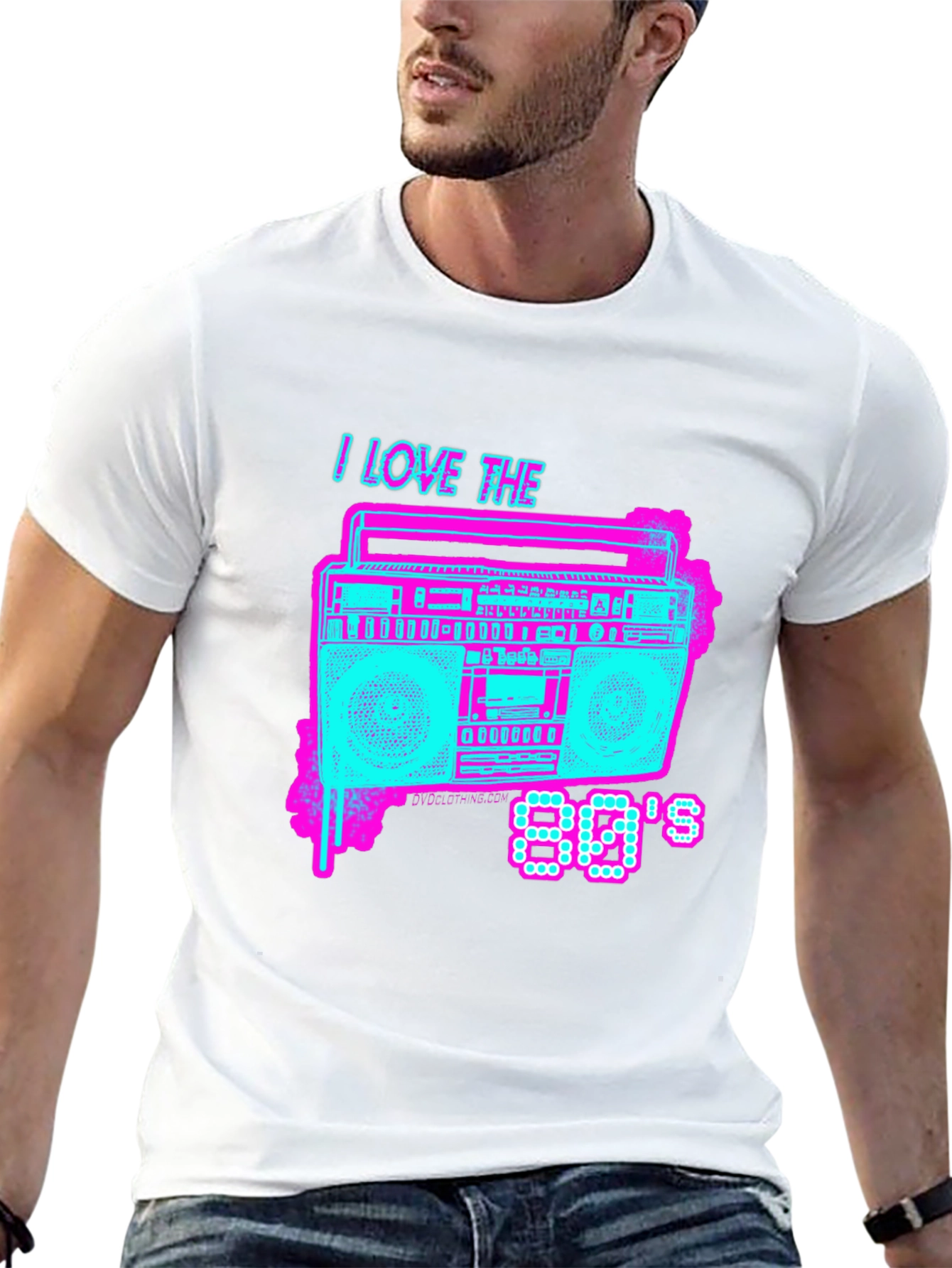 Black I Love the 80's Retro Boombox T-Shirt view 13