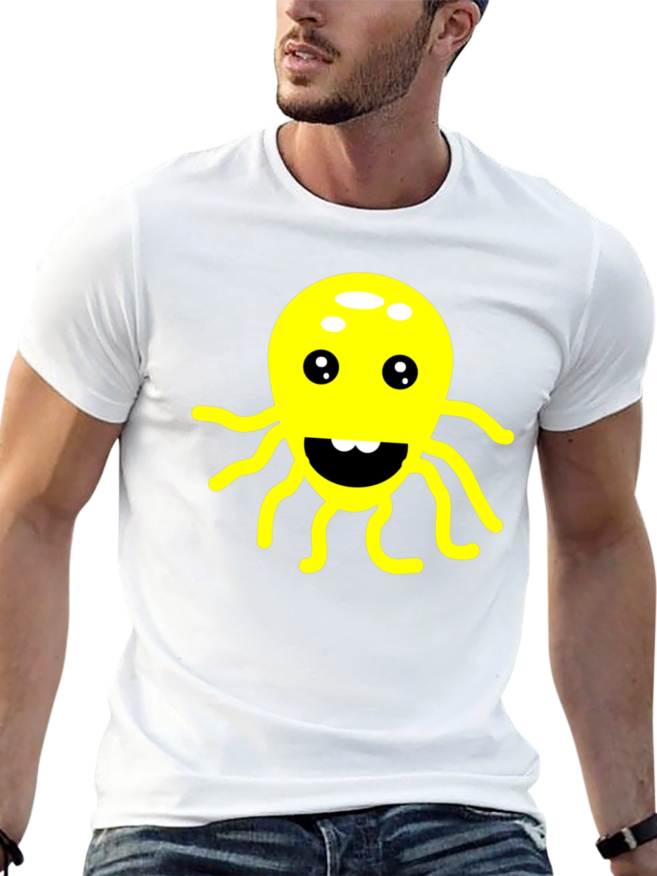 Black Funny Octopus Graphic T-Shirt - Soft Cotton Tee view 13