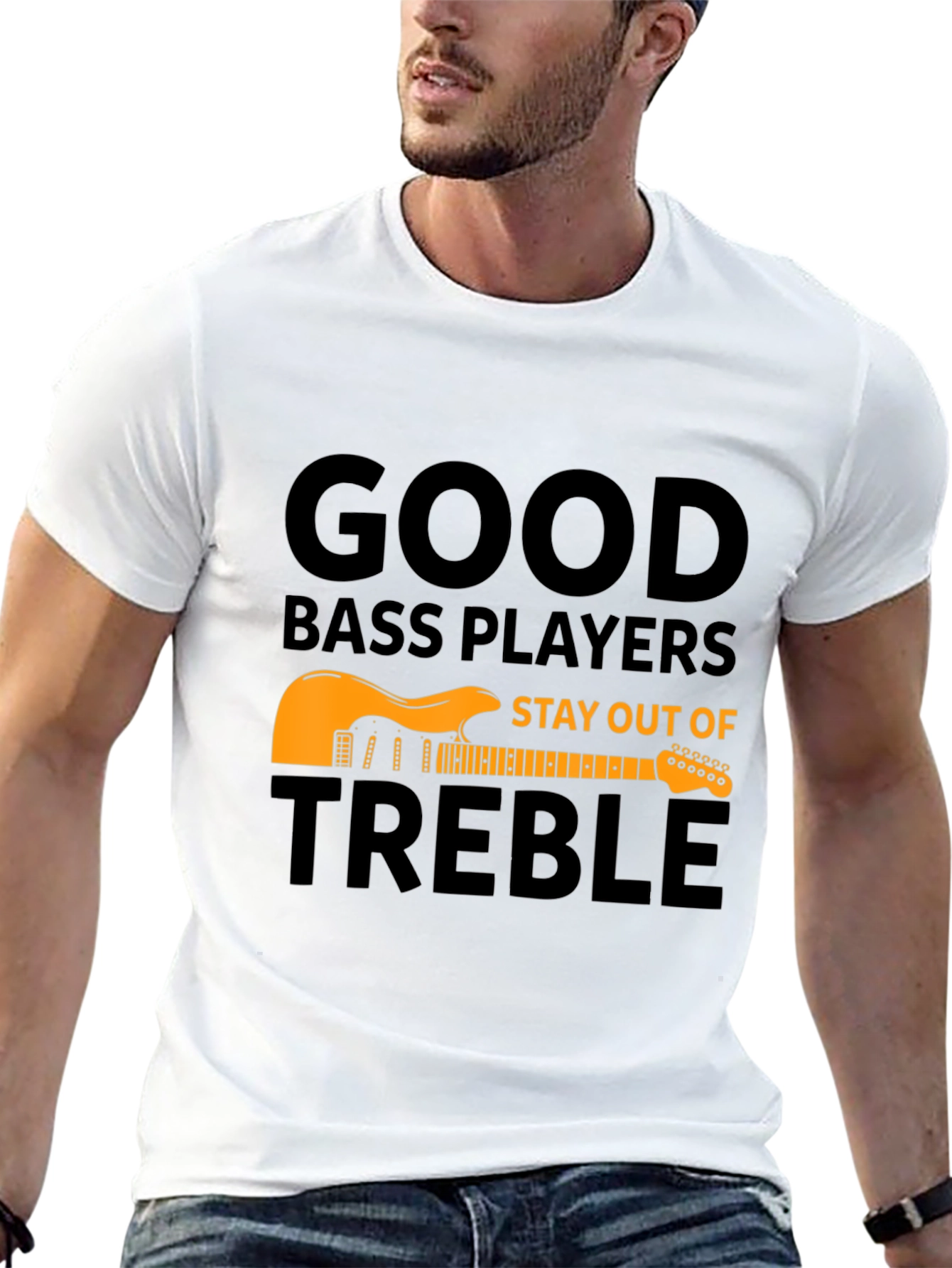 Black Good Bass Players T-Shirt - Stay Out of Treble view 13