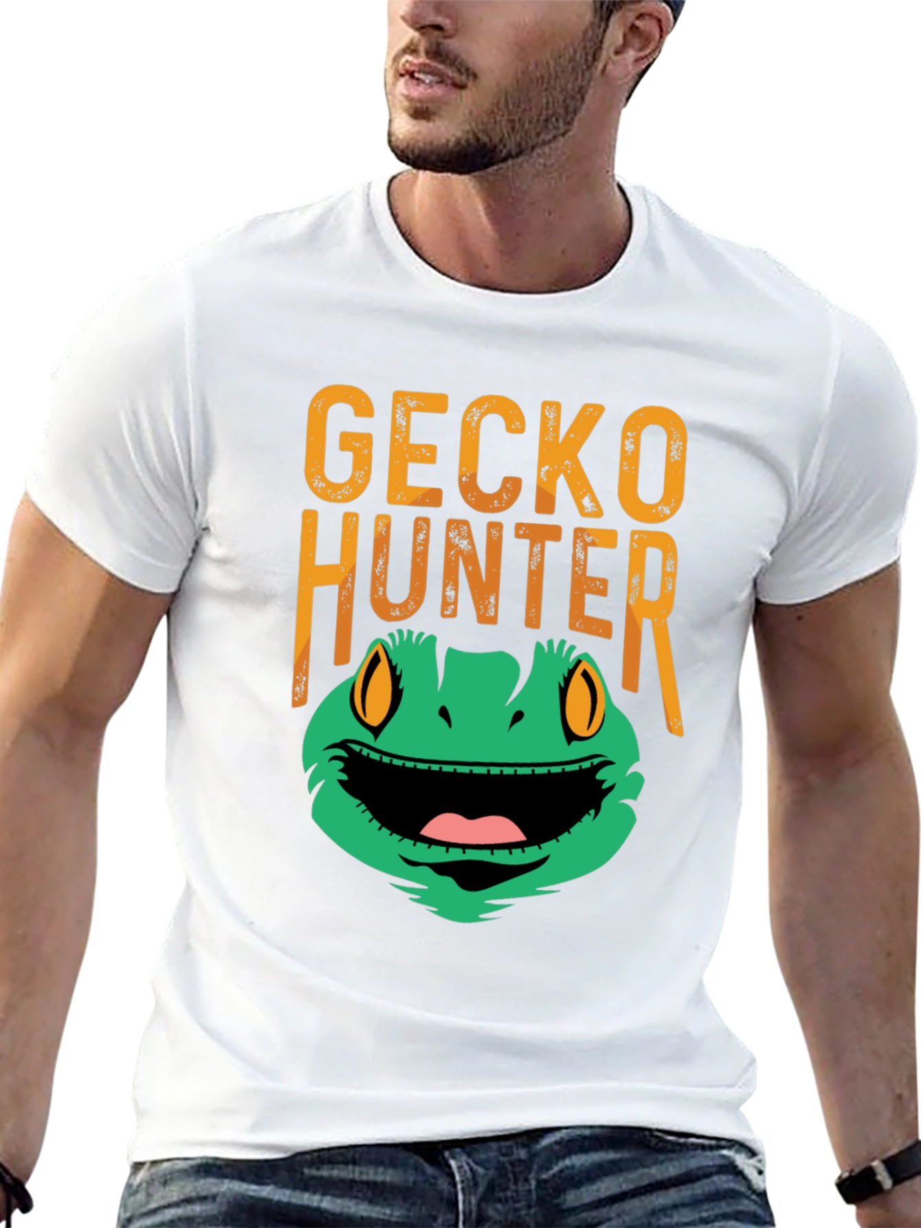 Black Gecko Hunter Funny Graphic Tee view 13
