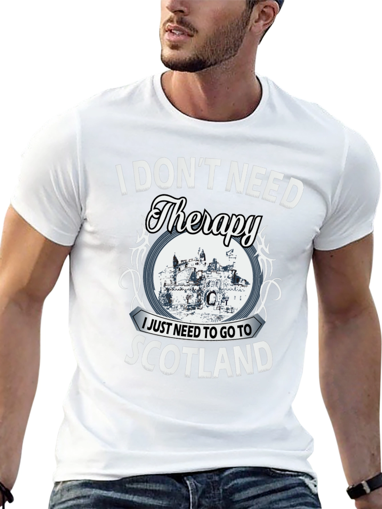 Black Scotland Therapy Graphic T-Shirt view 13