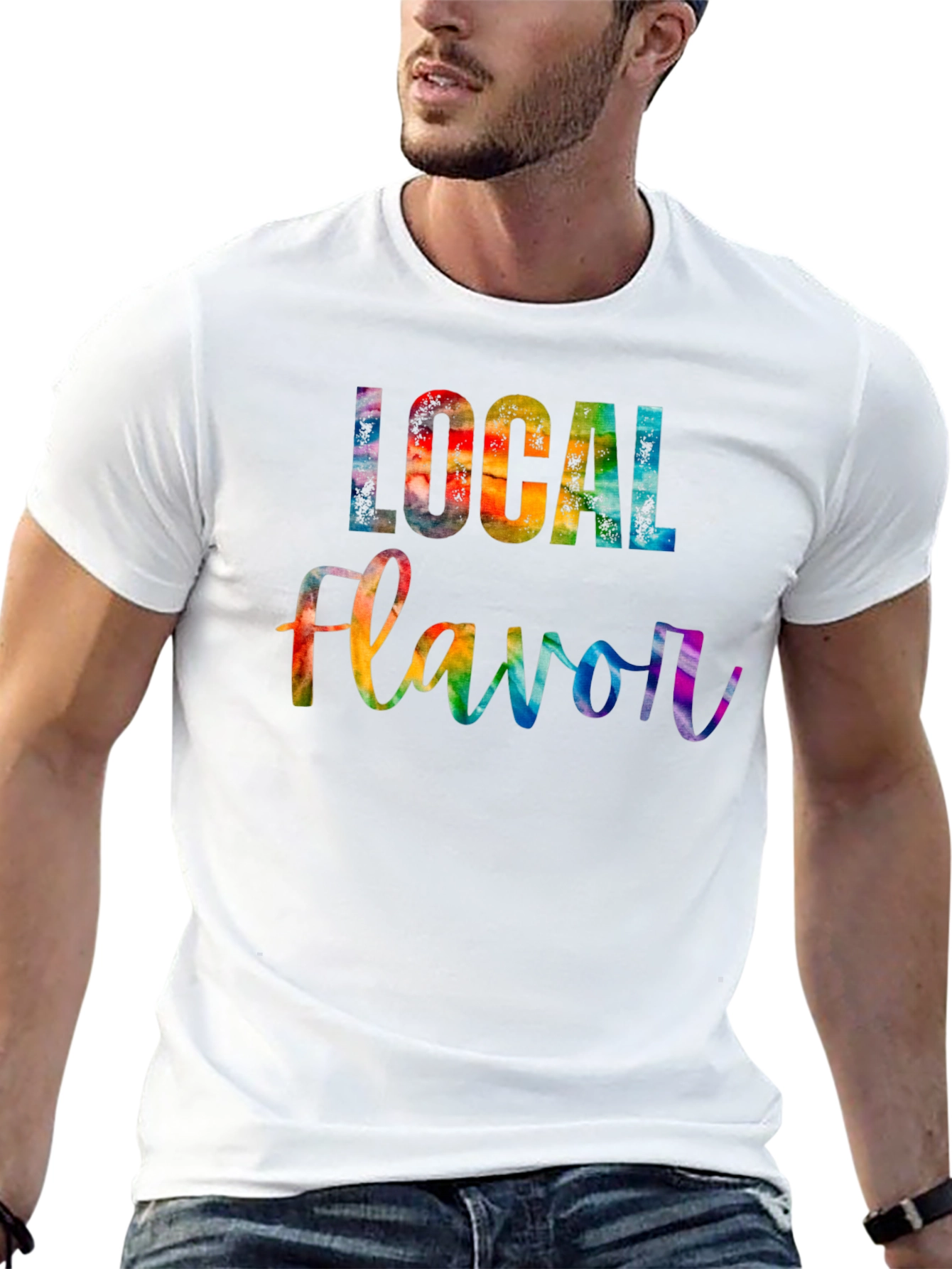 Black Local Flavor Rainbow Graphic Tee view 13