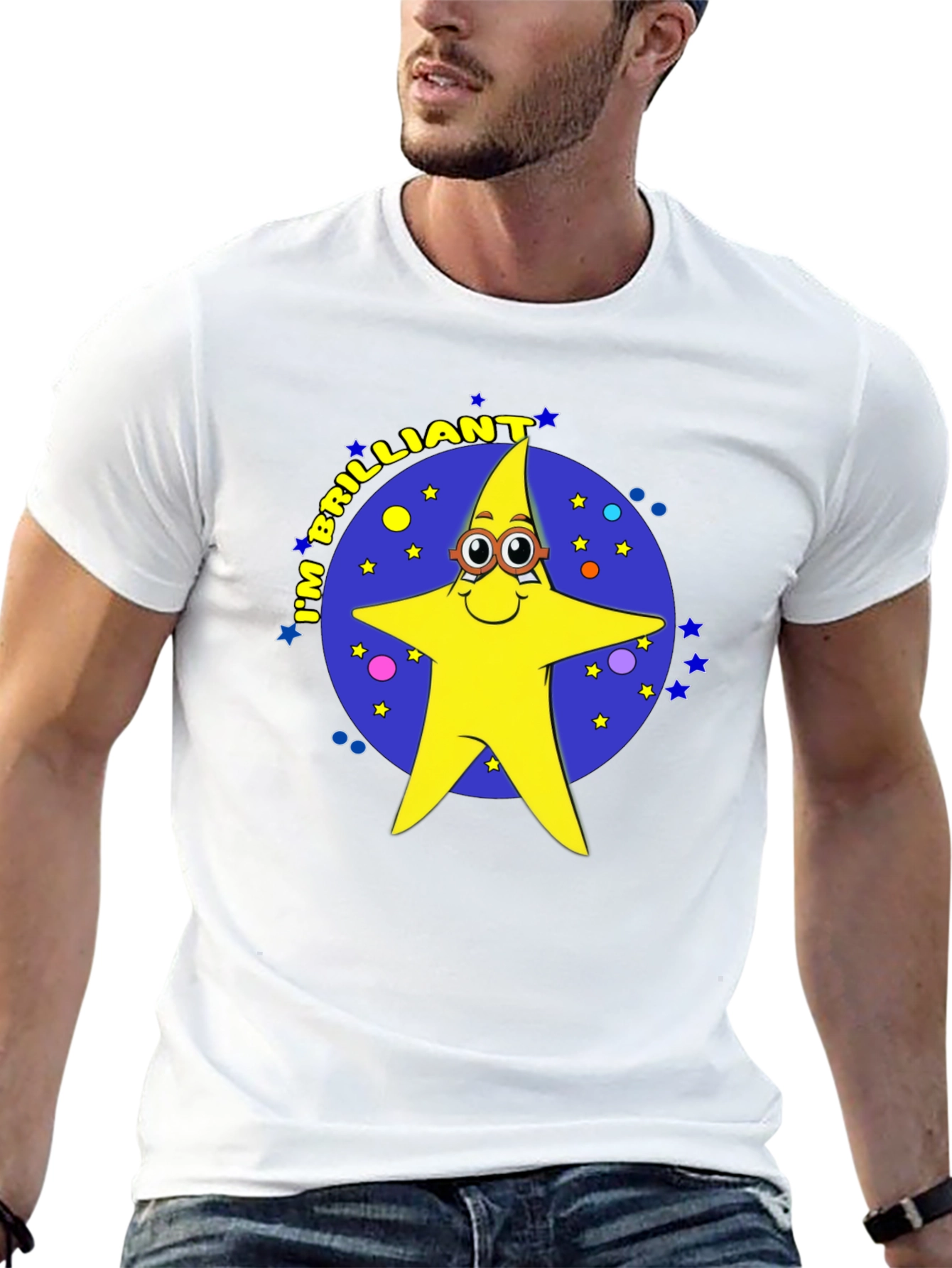 Black Brilliant Star Cartoon Graphic T-Shirt view 13