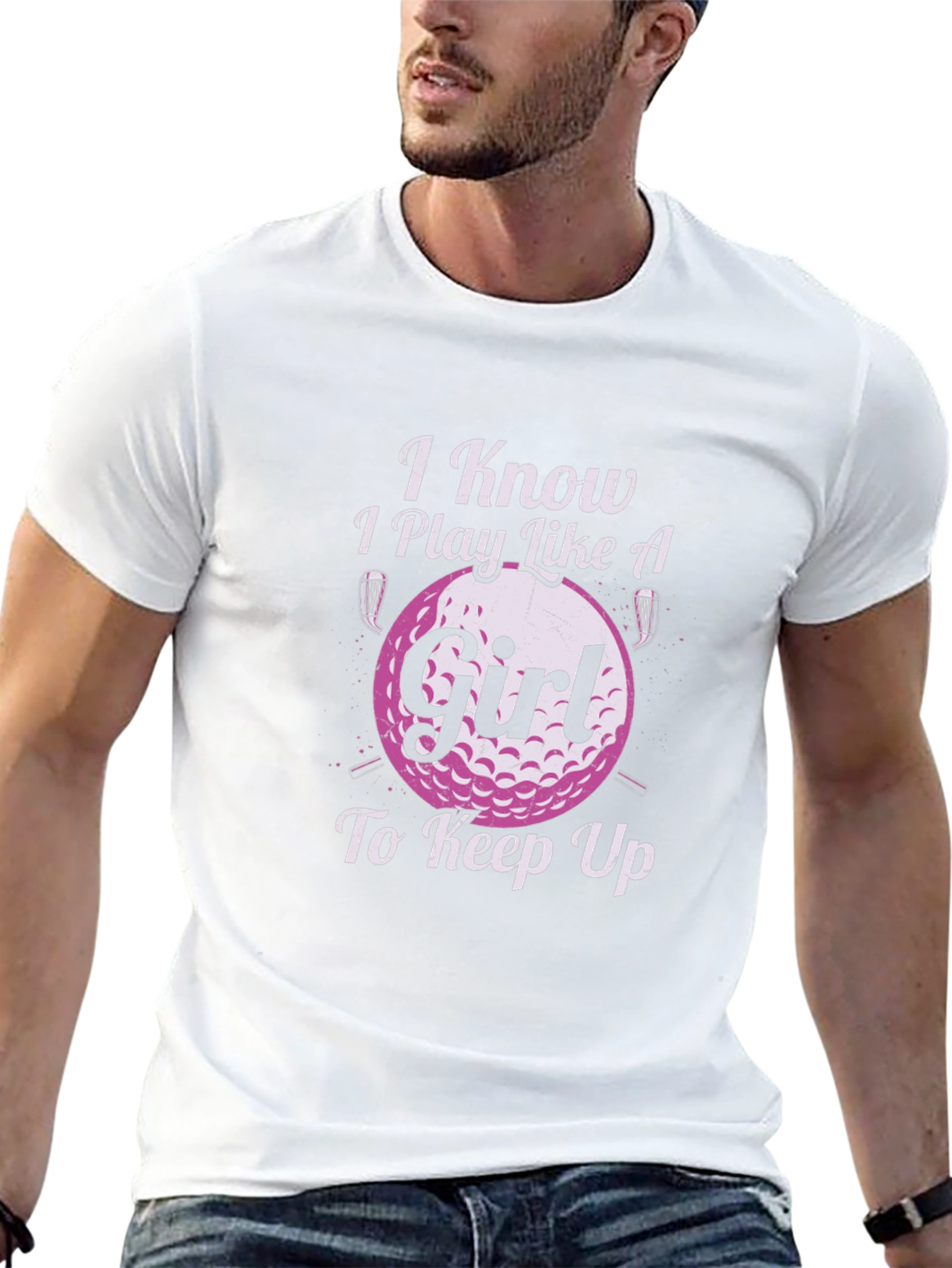Black I Know I Play Like A Girl Golf T-Shirt view 13