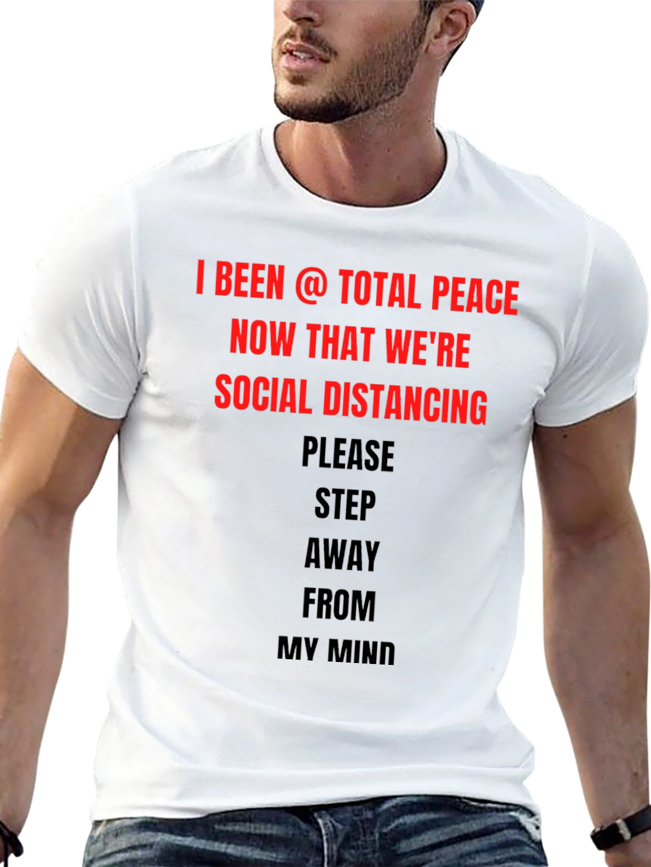 Black Social Distancing Peace T-Shirt - Step Away From My Mind! view 13