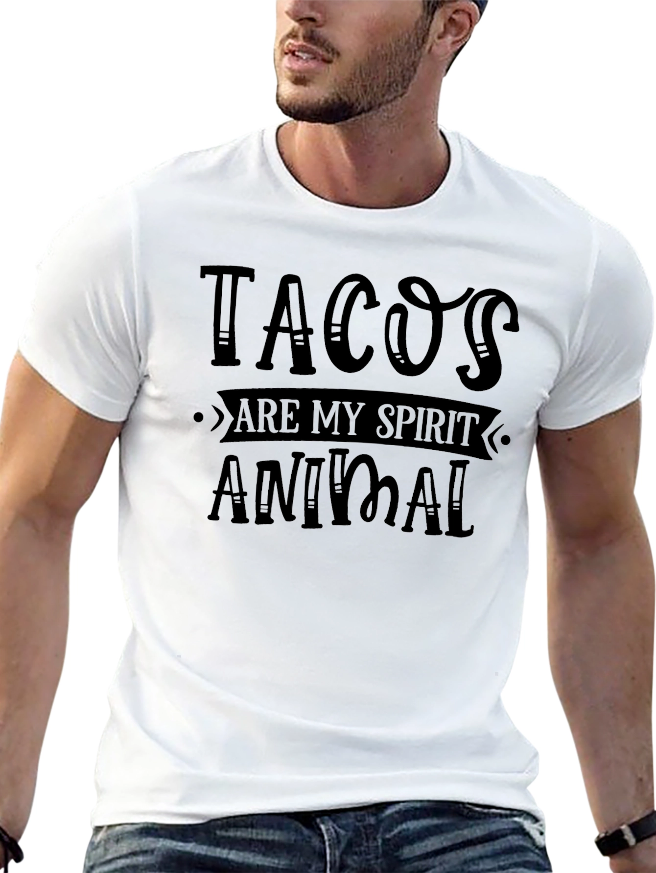 Black Tacos are my Spirit Animal Black Graphic T-Shirt view 13