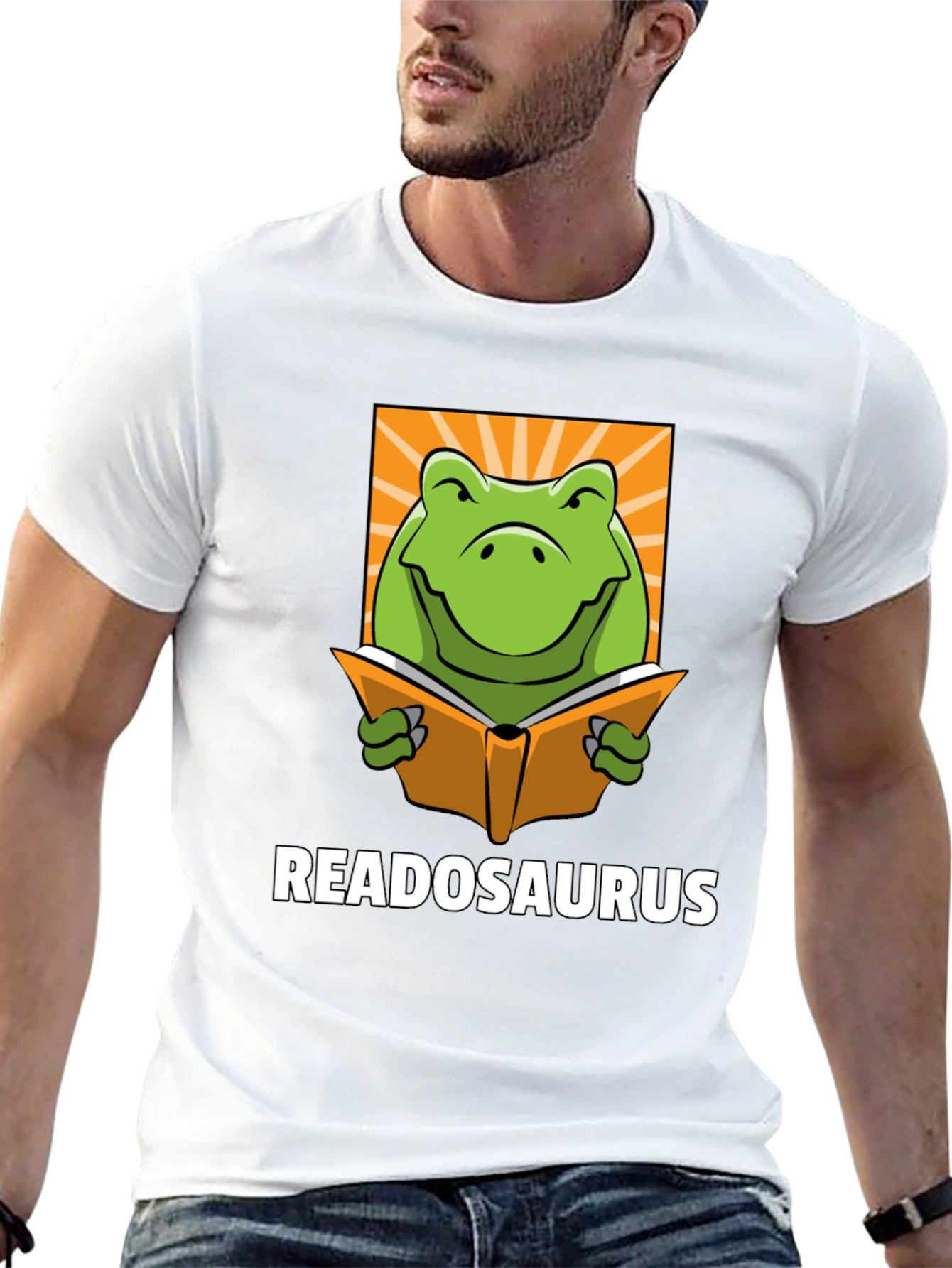 Black Readosaurus Graphic T-Shirt - Book Loving Dinosaur Tee view 13