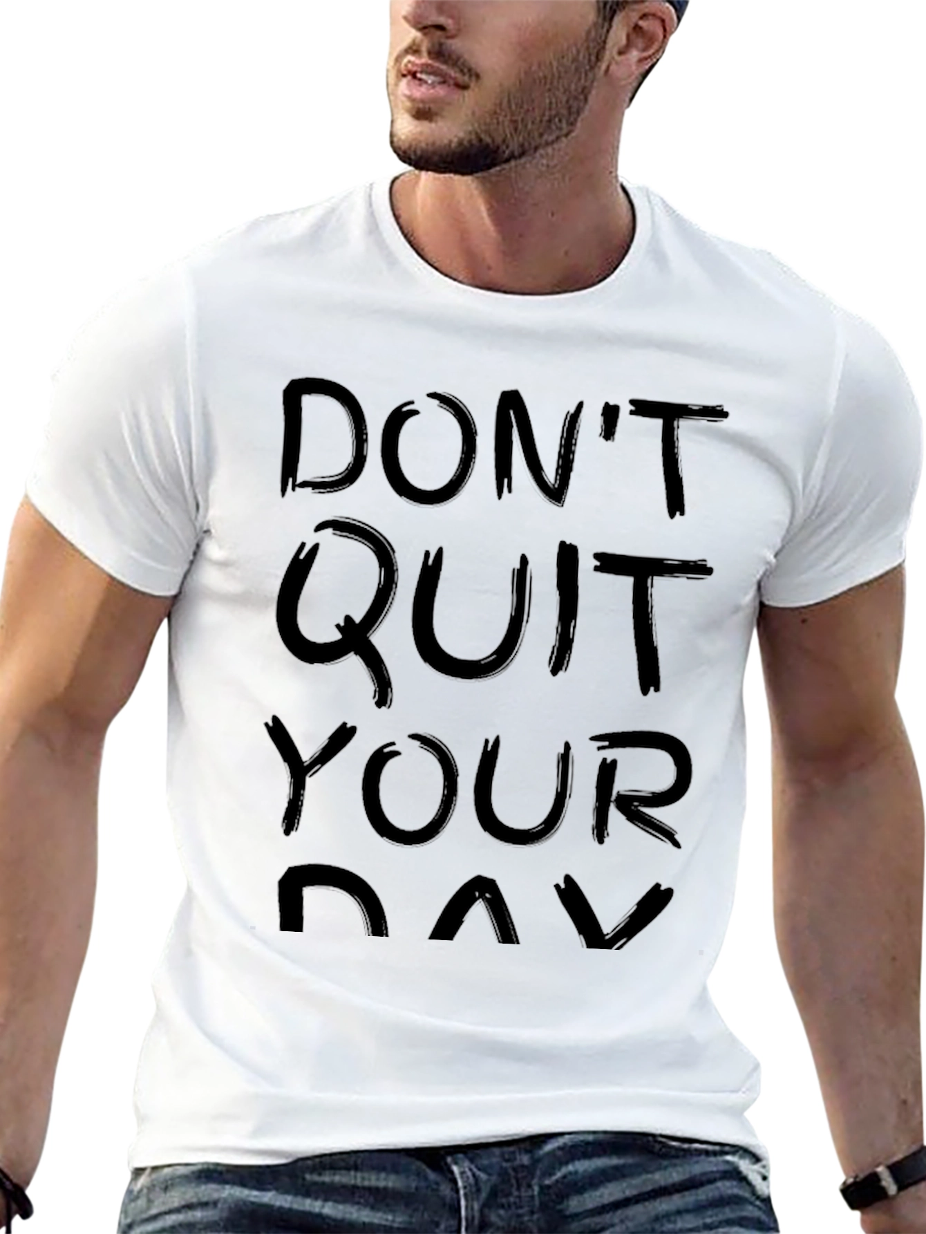Black Don't Quit Your Day Job Men's Black Graphic T-Shirt view 13