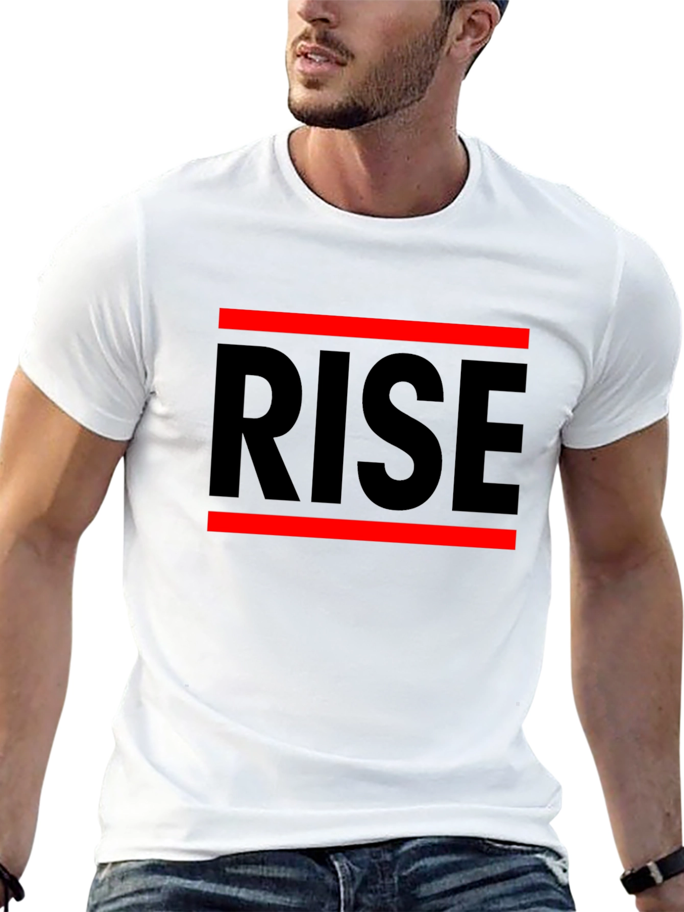 Black Rise Graphic Tee - Bold Statement T-Shirt view 13