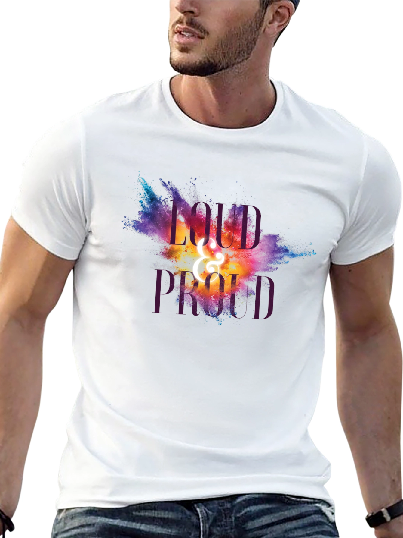 Black Loud and Proud Graphic T-Shirt - Unisex view 13