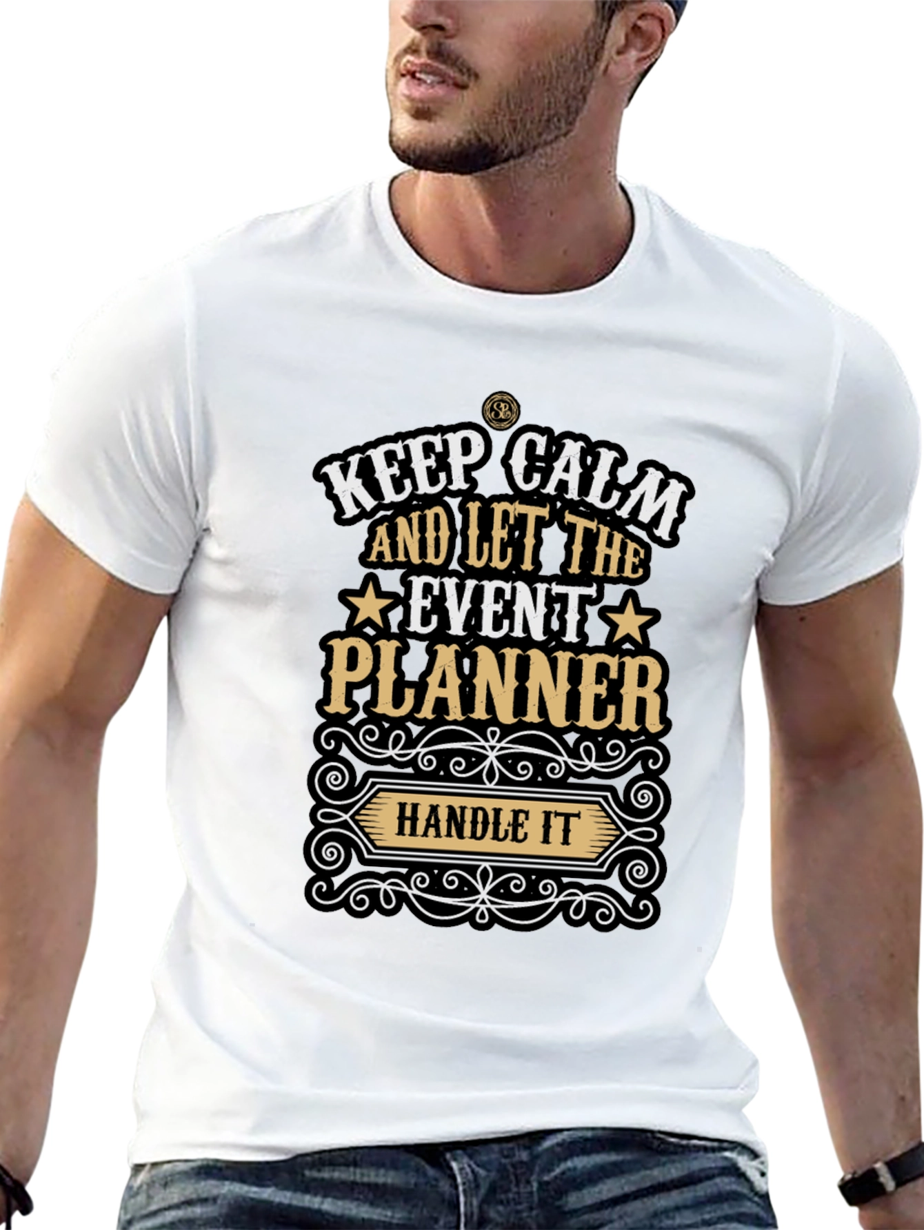 Black Keep Calm Event Planner Graphic Tee view 13