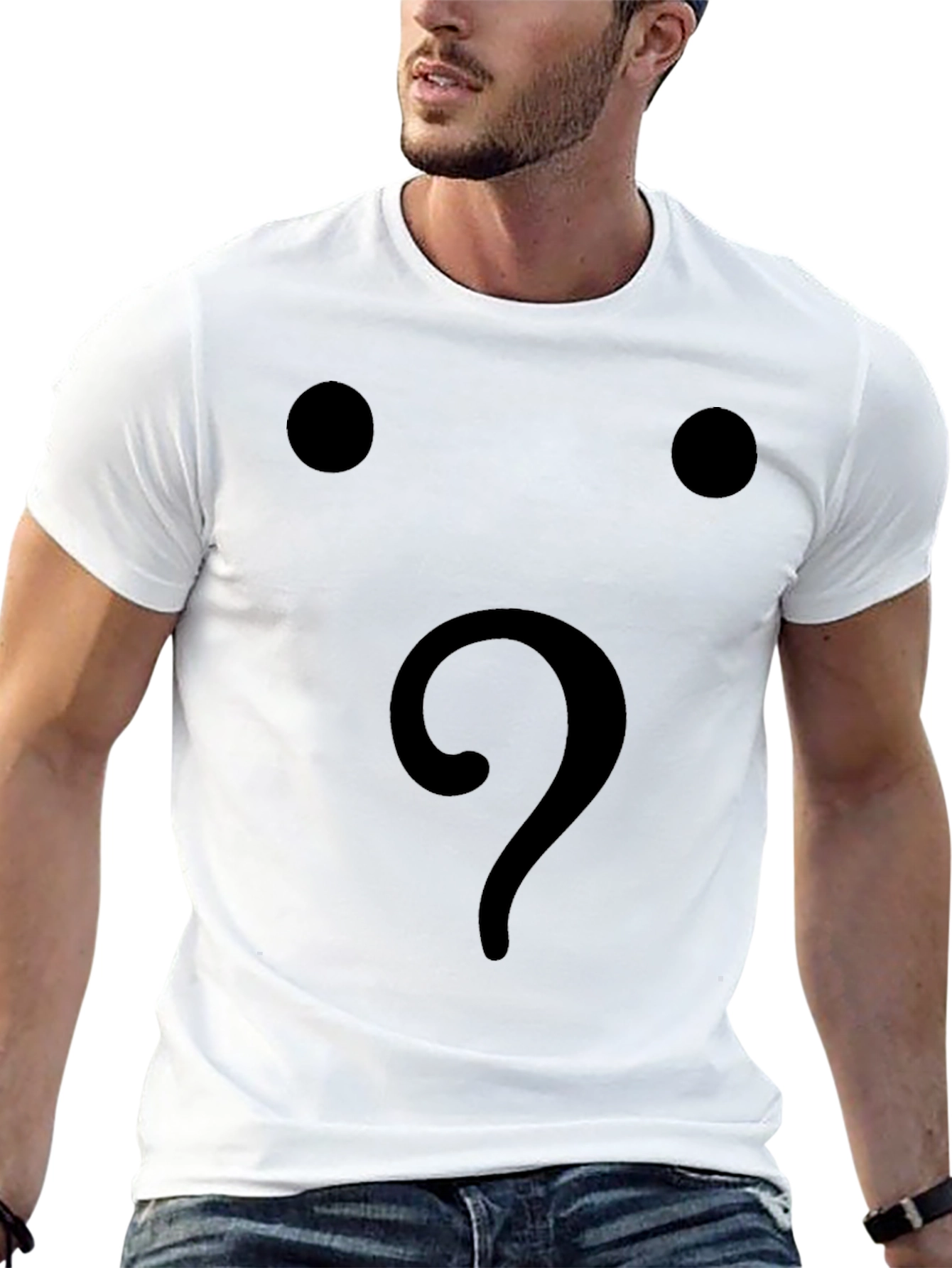 Black Mens Black Question Mark Graphic T-Shirt view 13